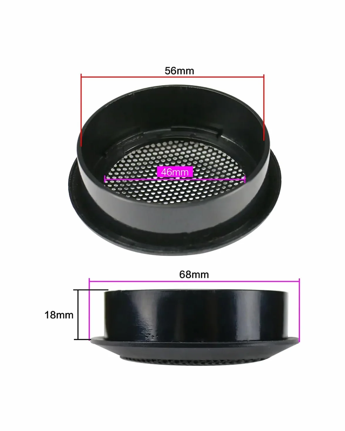 MXDDWLKJ Grille głośników samochodowych 2 szt. 5-calowe etui na głośnik 56 mm samochodowy głośnik wysokotonowy siatka pokrywa części naprawcze do samochodu wysokie głośniki audio osłona głośnika