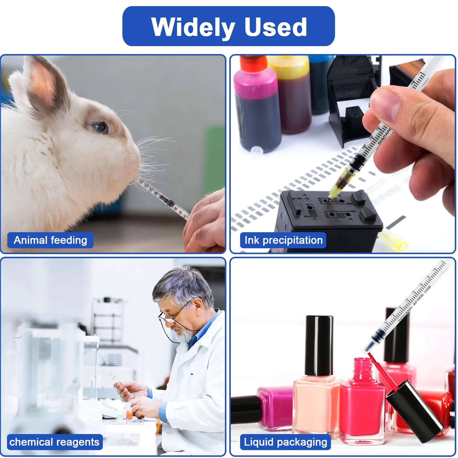 20 sztuk strzykawek 1 ml bez igieł, do napełniania i pomiaru płynów, laboratoriów naukowych, karmienia zwierząt