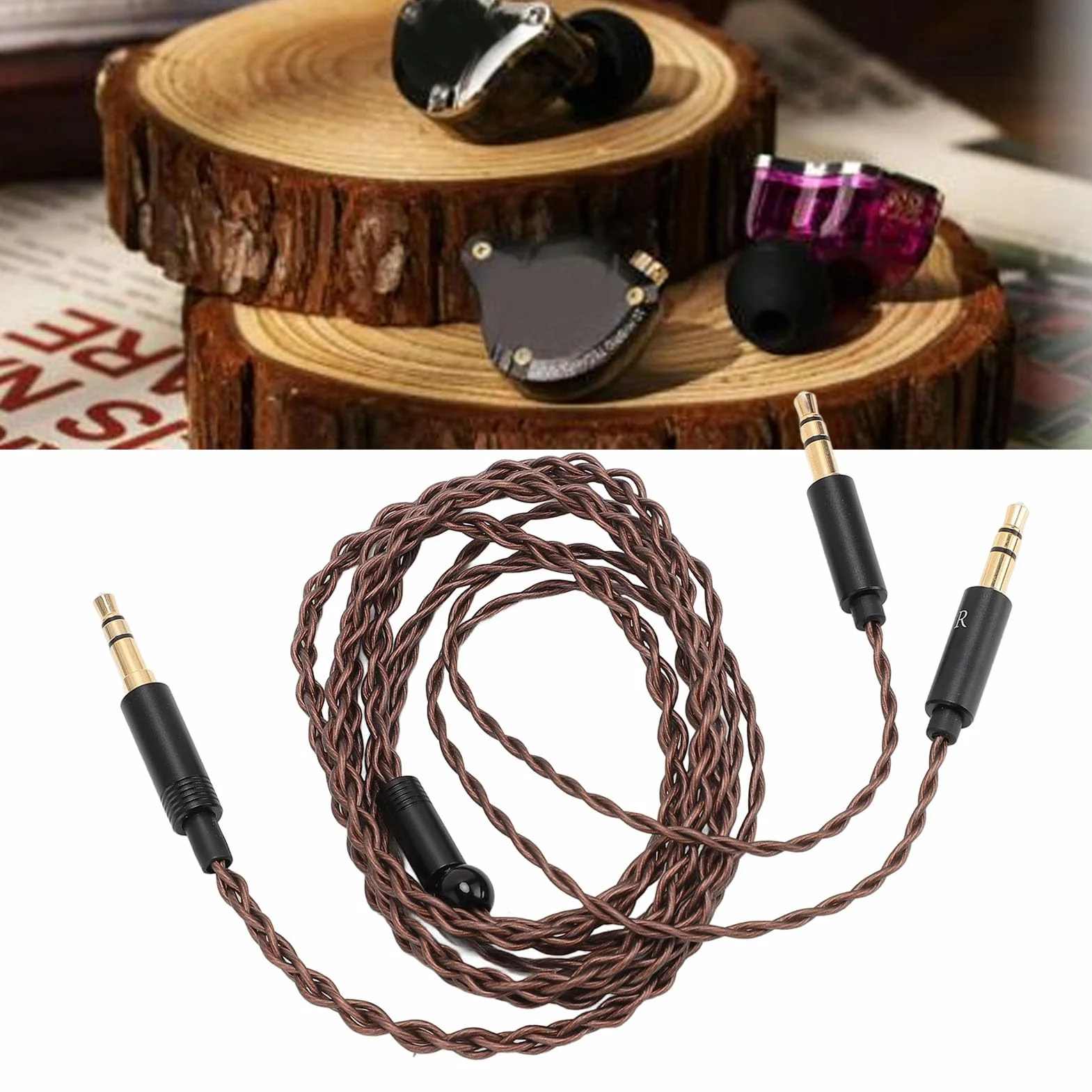 Zamienny Kabel do Aktualizacji Audio dla T1 II T5 dla MDR Z7 dla Sundara dla Arya dla Ananda, Kabel Zastępczy Słuchawek 3.5mm do Podwójnej Wtyczki 3.5mm