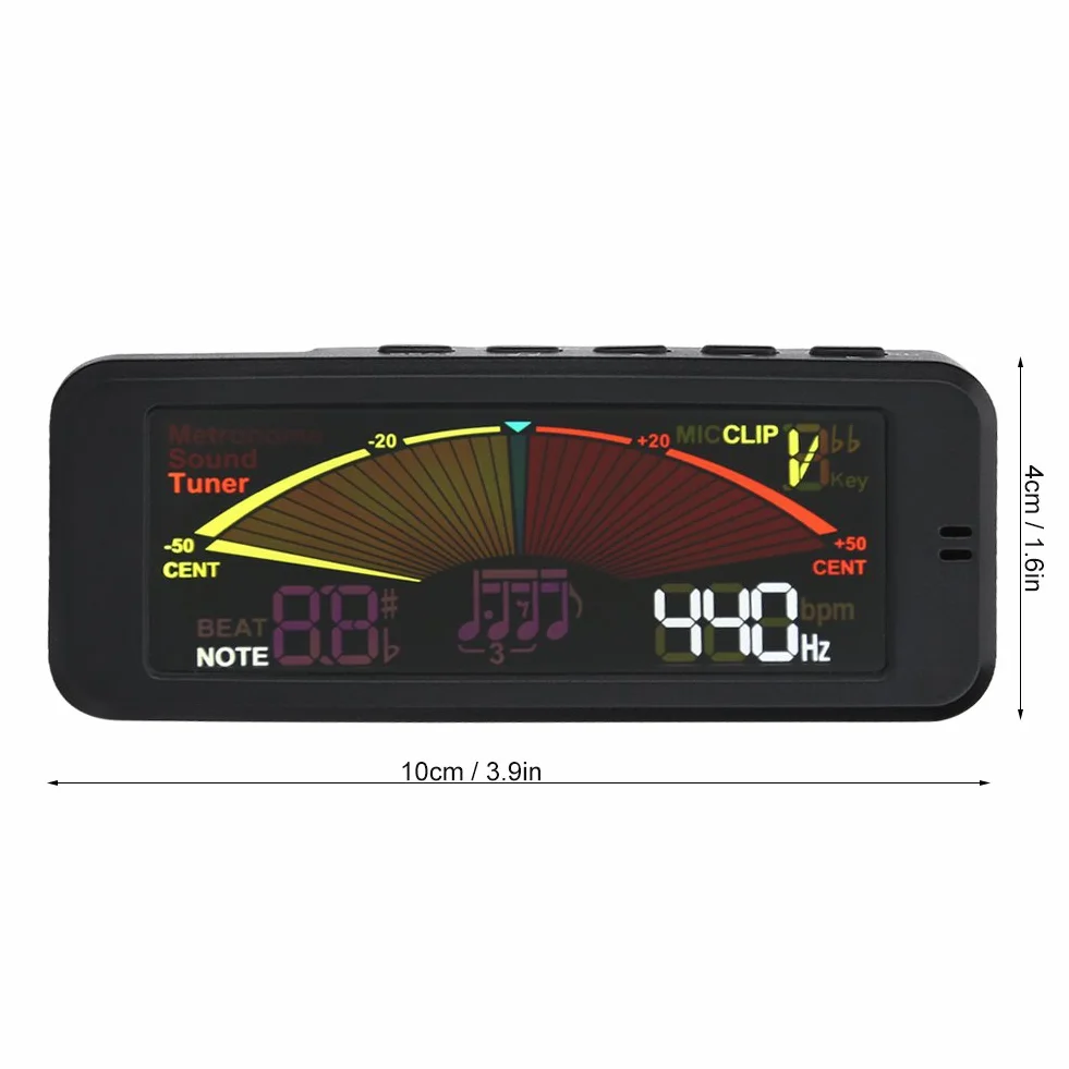 FMT-209 Clip-On cyfrowy tuner LCD do gitary chromatycznej basowej ukulele skrzypce