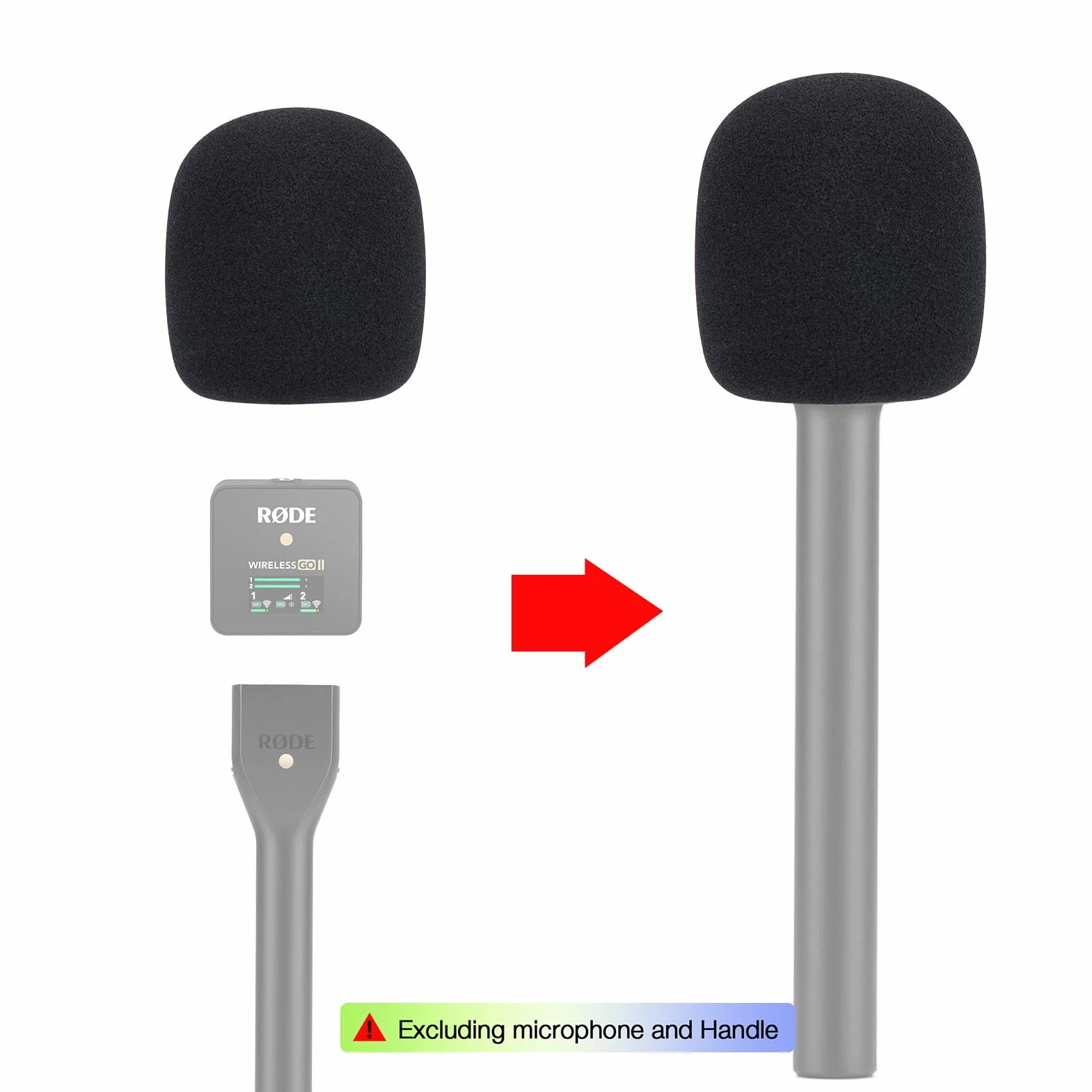 SUNMON Kompatybilny z Rode Wireless Go 2 - pamięć podręczna mikrofonu bezprzewodowego, poprawia jakość dźwięku, filtr pop do bezprzewodowego Go, bezprzewodowego GO 2, bezprzewodowego