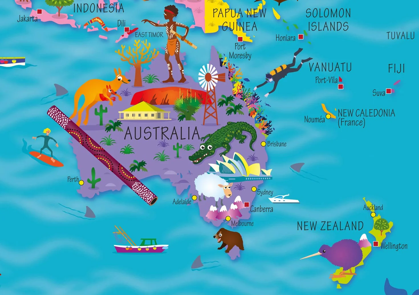 Collins Children’s World Wall Map: An illustrated poster for your wall