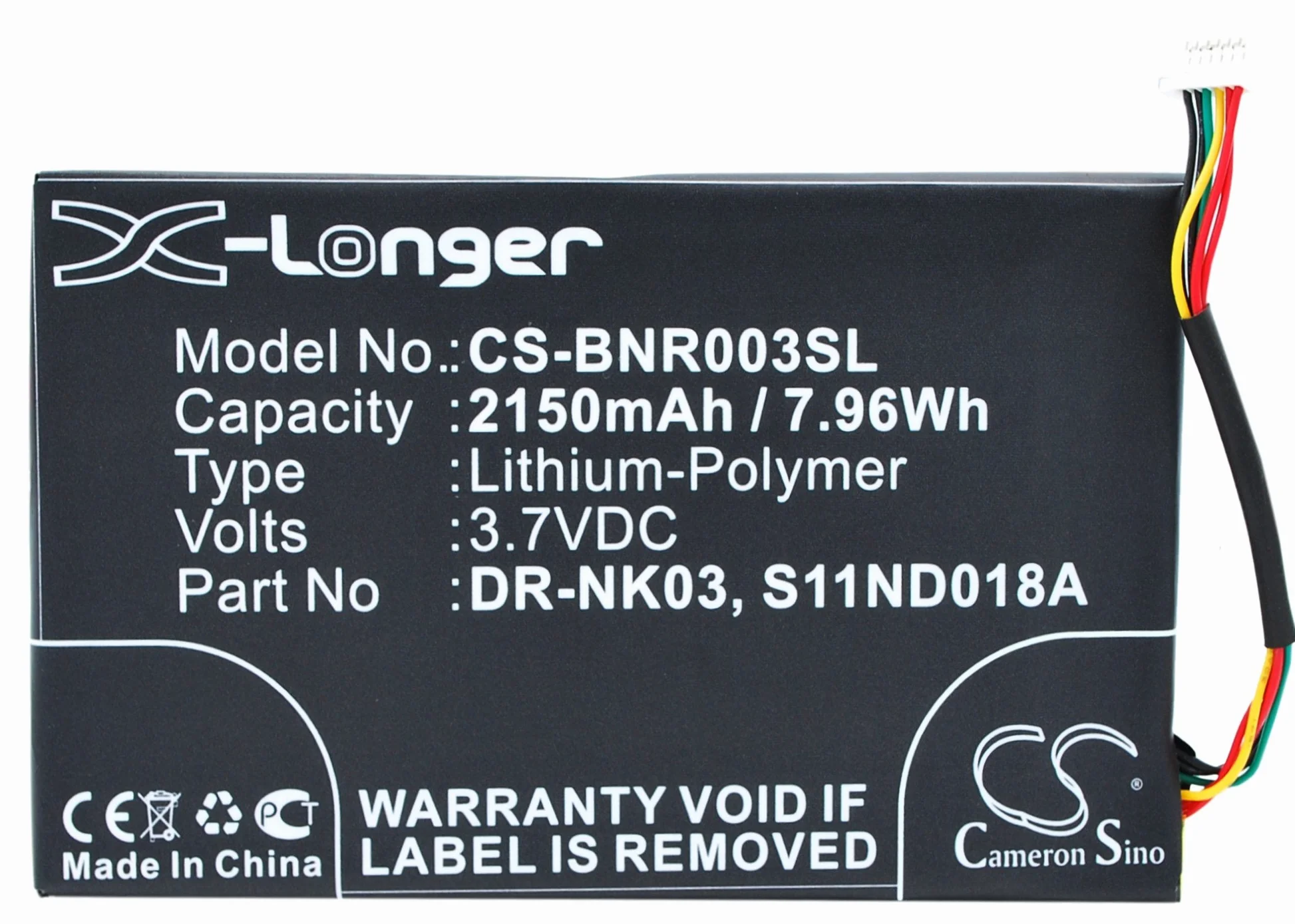 2150mAh Bateria kompatybilny z Barnes and Noble BNRV300, Nook Simple Touch, Simple Touch 6-inch - DR-NK03, MLP305787, S11ND018A