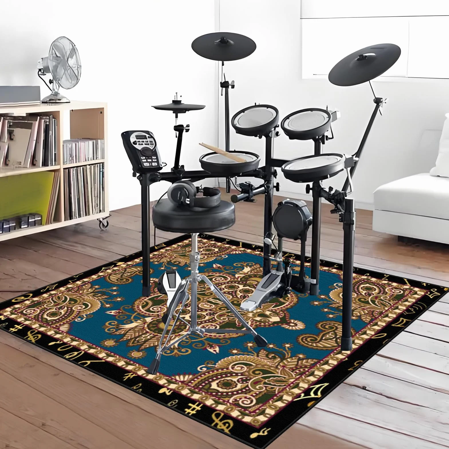 Dywan perkusyjny antypoślizgowy dywan perkusyjny elektroniczna mata bębnowa dźwiękoszczelny koc bębnowy prostokątny 140 x 120 cm bęben dywany fortepianowe maty dźwiękoszczelne dywaniki do ćwiczeń