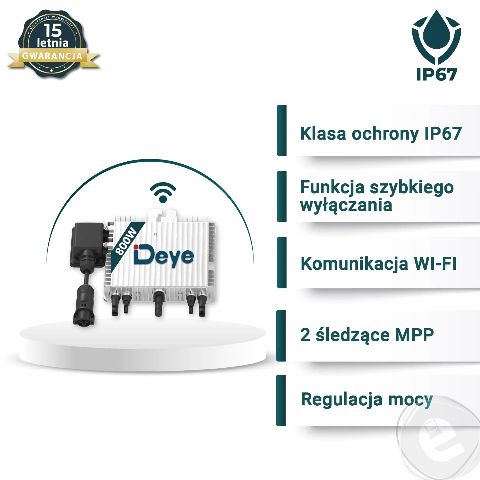 Mikroinwerter Deye 800W SUN-M80G4-EU-Q0 Falownik WIFI Inwerter FOTOWOLTAICZNY WIFI 2x MPPT do elektrowni balkonowej PV