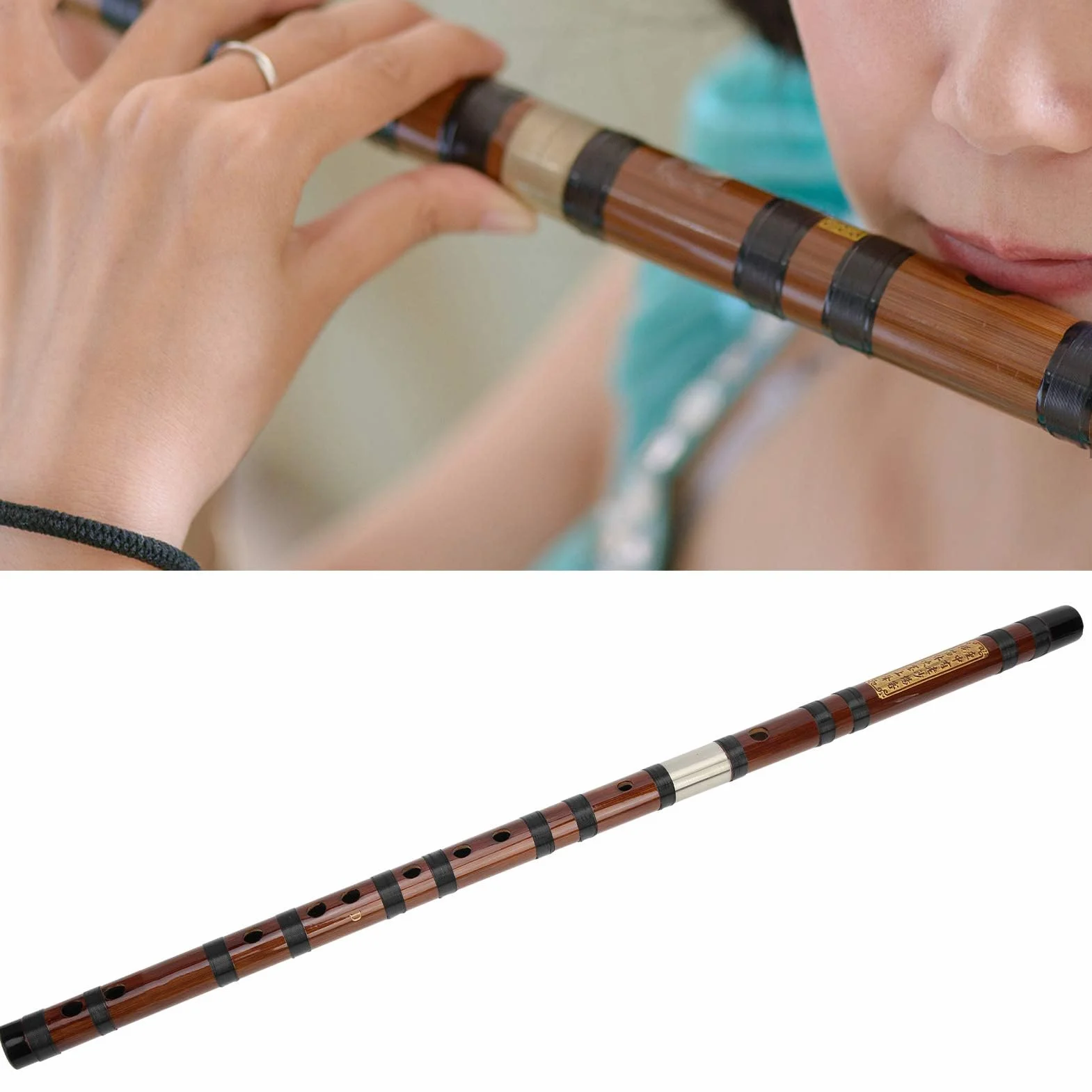 Bambusowy Flet Chiński D-Key Dizi Tradycyjny Instrument Dęty Zestaw