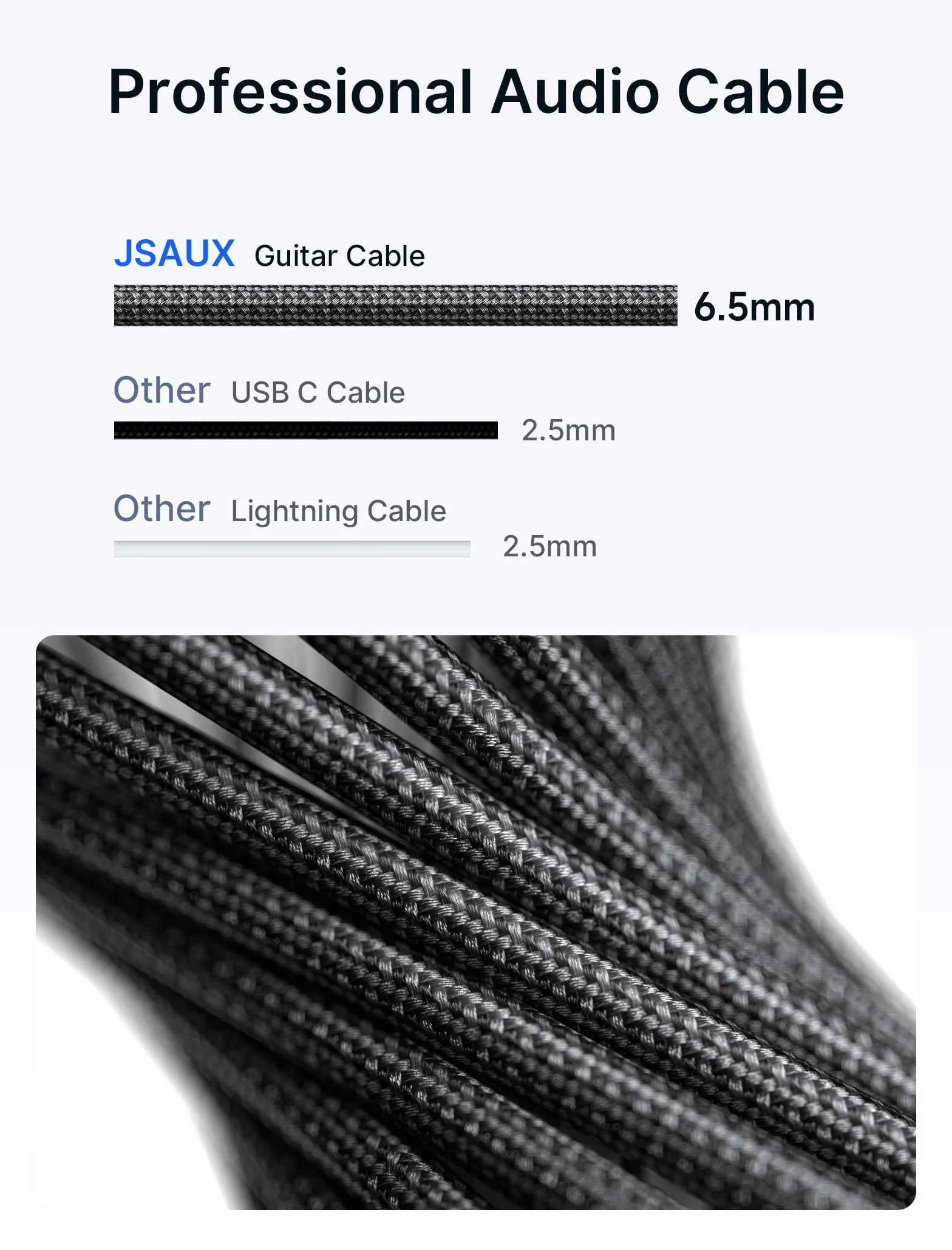 JSAUX Kabel gitarowy 6,35 mm, 3 m, kompatybilny z gitarą elektryczną, basową, perkusją, pedałami, wzmacniaczami, konsolami miksującymi, tunerami, głośnikami, akustycznym