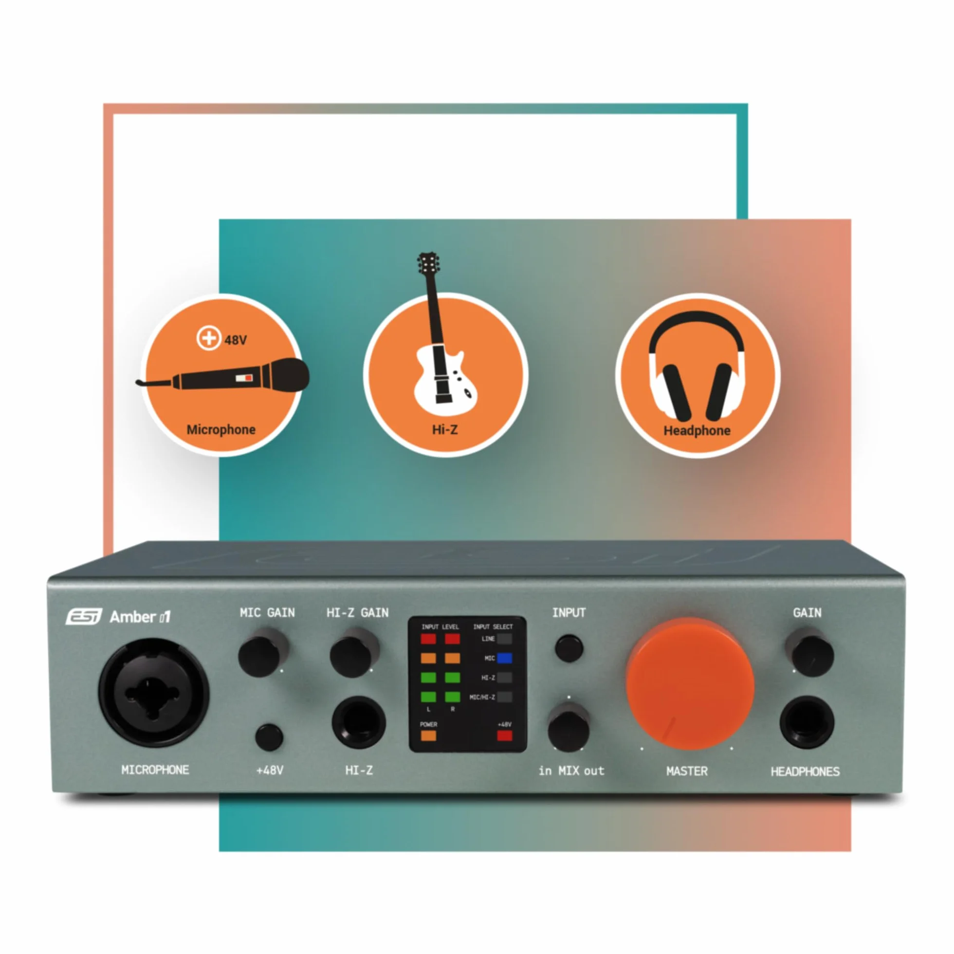 ESI Amber i1 profesjonalny interfejs audio USB 24-bitowy/192 kHz 2 wejścia 2 wyjścia