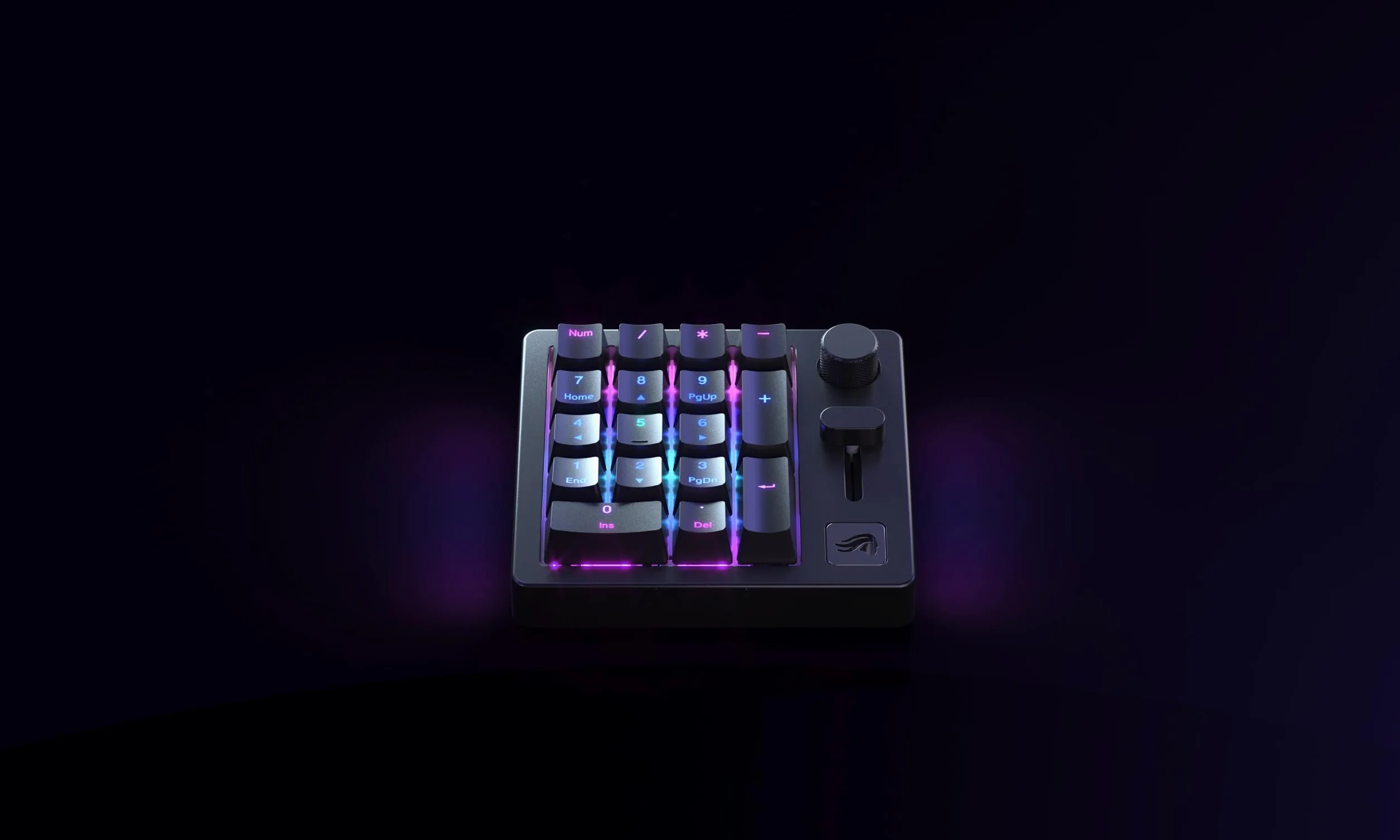 Glorious Gaming GMMK – przewodowo lub bezprzewodowo (Bluetooth), aluminium, suwak do konfiguracji i gałka do obrotów, RGB, 18x ABS doubleshoot – Czarny