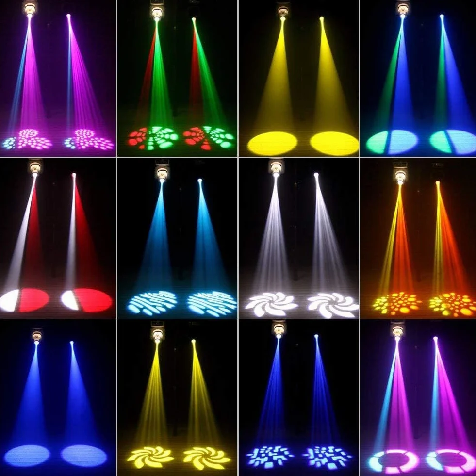 UKing 50W Ruchoma Głowica LED Oświetlenie Dyskotekowe DMX 512 RGBW 8 Gobo 9/11 Kanałów