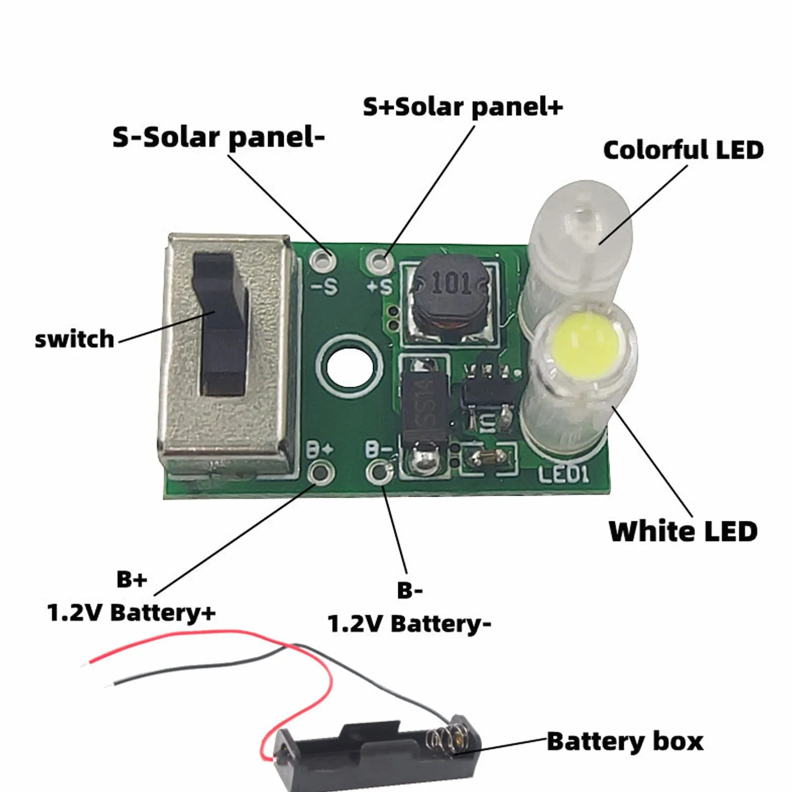 Zestaw Panelu Sterowania Lampą Słoneczną Ochrona ładowania PCB Zestaw Tablicy Kontrolnej Lampy Słonecznej do Trawnika 1.2V Panel Sterowania Lampą Solarną do Trawnika