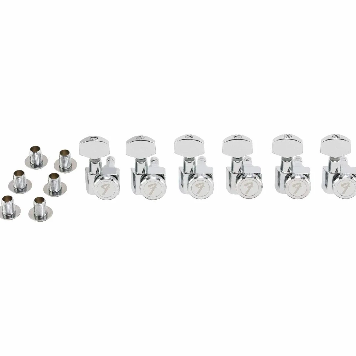 Fender Mechanizm blokujący do gitary elektrycznej Stratocaster/Telecaster, krótkie fale, 6 sztuk, chrom