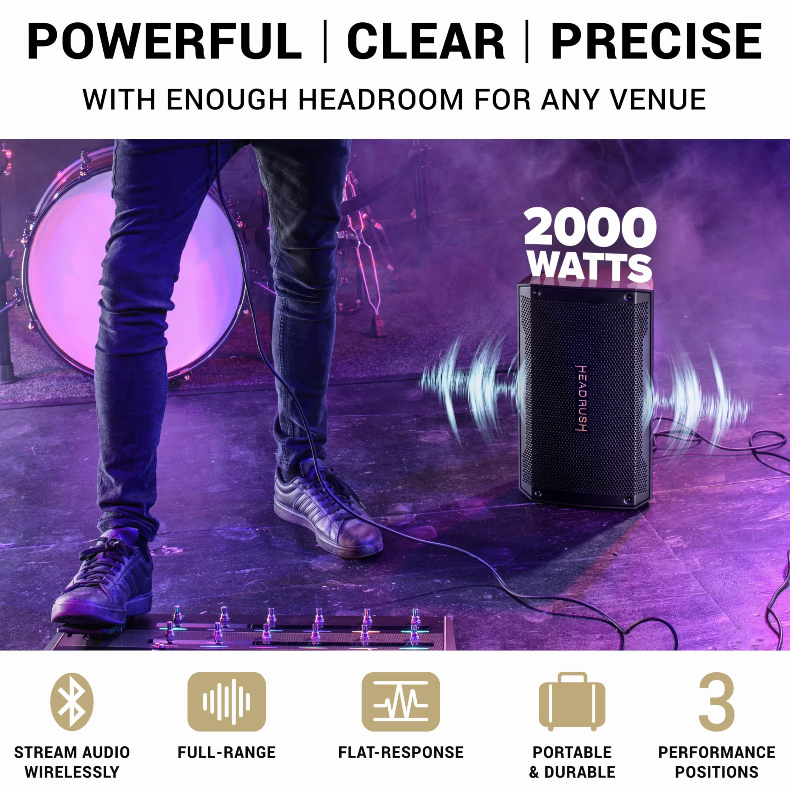 HeadRush FRFR108 MKII Wzmacniacz do gitary elektrycznej i basowej 2000W Bluetooth 8"