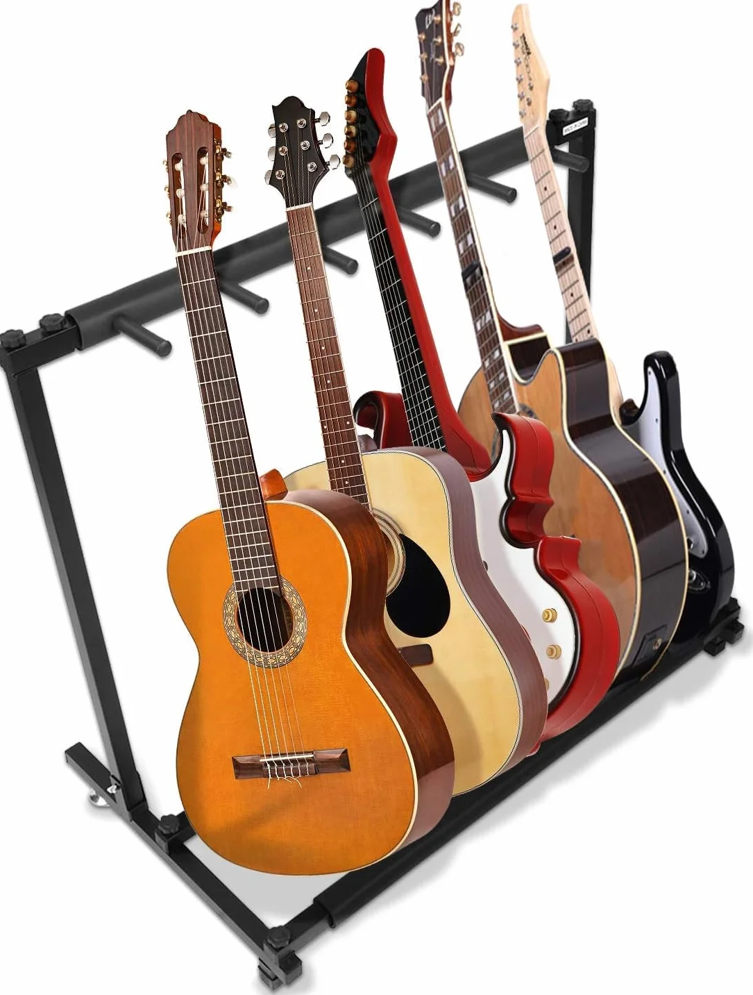 Stojak na gitary, 5-drożny uniwersalny stojak do przechowywania gitar organizacja stojak na gitarę z miękką gumową osłoną (5 sposobów)