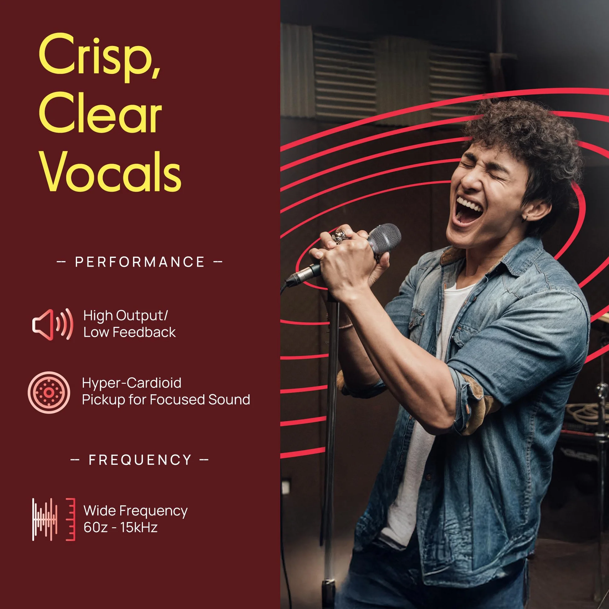 Pyle 3-częściowy Profesjonalny Dynamiczny Mikrofon Zestaw Cardioid Unidirekcyjny Ręczny Mikrofon z Twardą Torbą Transportową & Pokrowcem, Uchwyt/Clip i 26ft XLR-Audio Kabel do 1/4'' Audio Połączenia