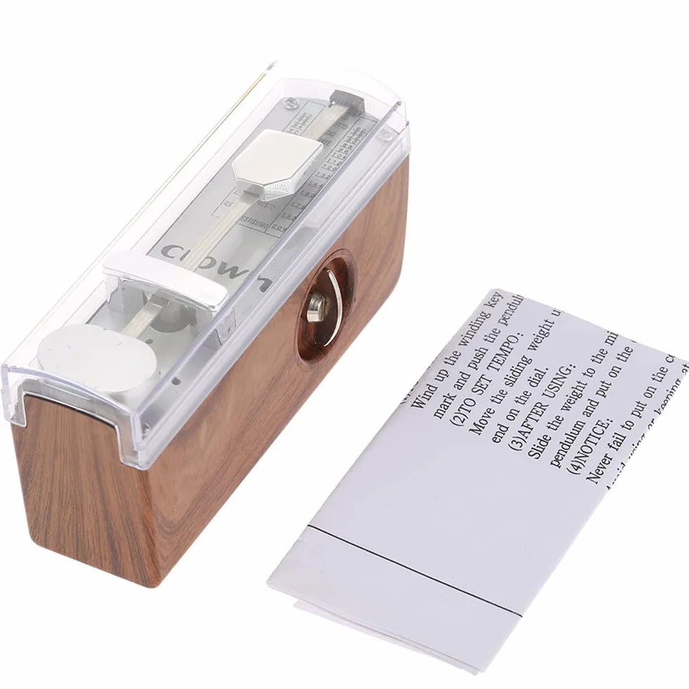 Przśny Mini Metronome Metronom Uniwersalny Metronome 11cm Wysokość dla Fortepianu Gitara Skrzypce Ukulele Chiński Zither Instrumenty Muzyczne FNHY