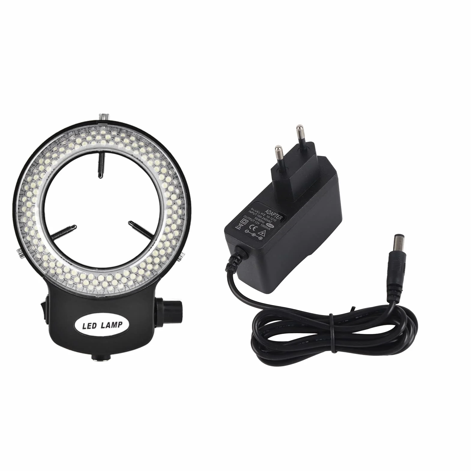 Pierścieniowa LED 144 Koraliki LED Iluminator Regulowana jasność Źródła światła Mikroskopu Pierścieniowa do Mikroskopów Stereofonicznych Aparaty Oświetlenie (Black,