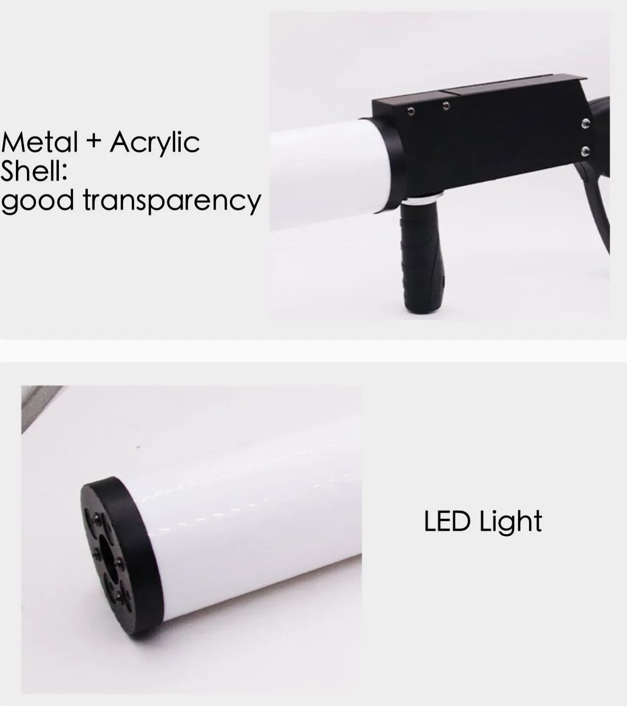 Maszyna do mgły CO2, ręczny pistolet do mgły pistolet przeciwmgielny z efektem światła LED, rozpylacz, pistolet dymny z wężem gazowym 3 metry na imprezę w klubie nocnym,