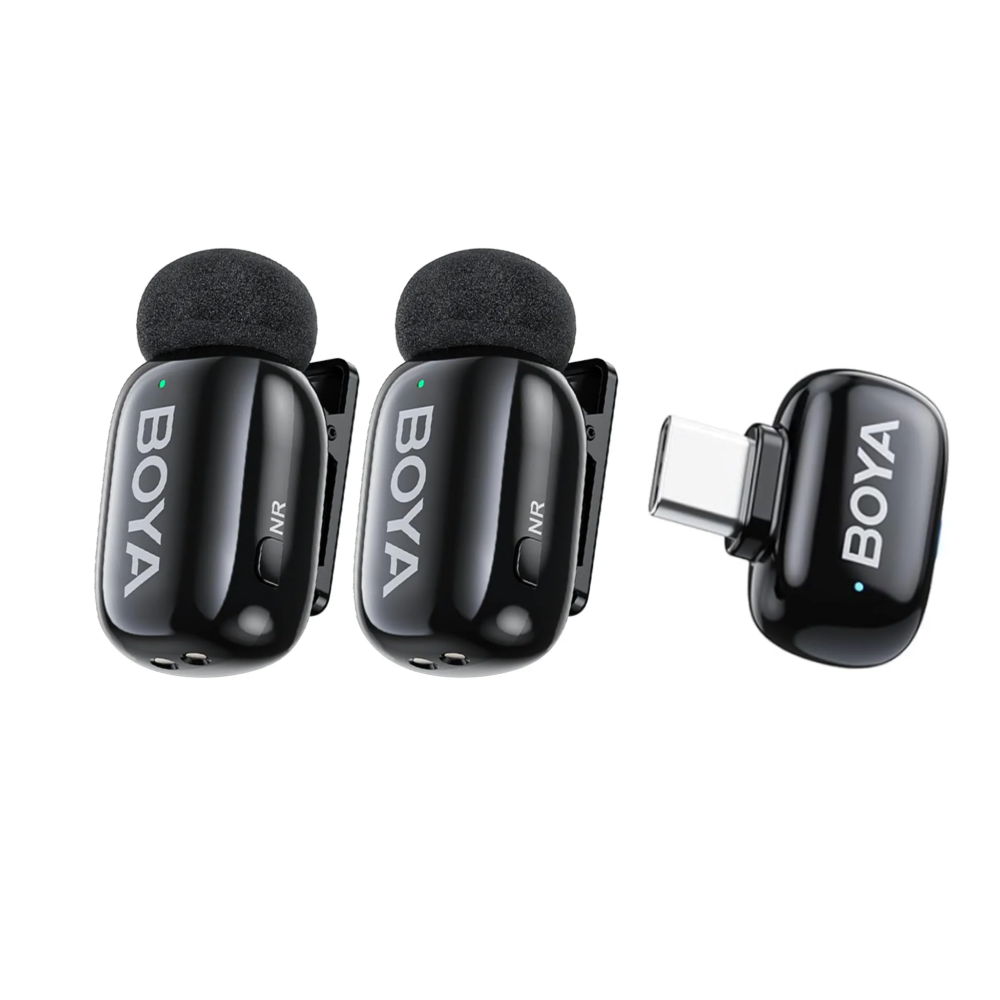 Boyamini bezprzewodowy mikrofon krawatowy do iPhone 15/16 Android USB-C Plug, ultra mini mikrofon z redukcją szumów, zmiana głosu AI, mikrofon klapowy do nagrywania wideo, vlogowania, TikTok, YouTube