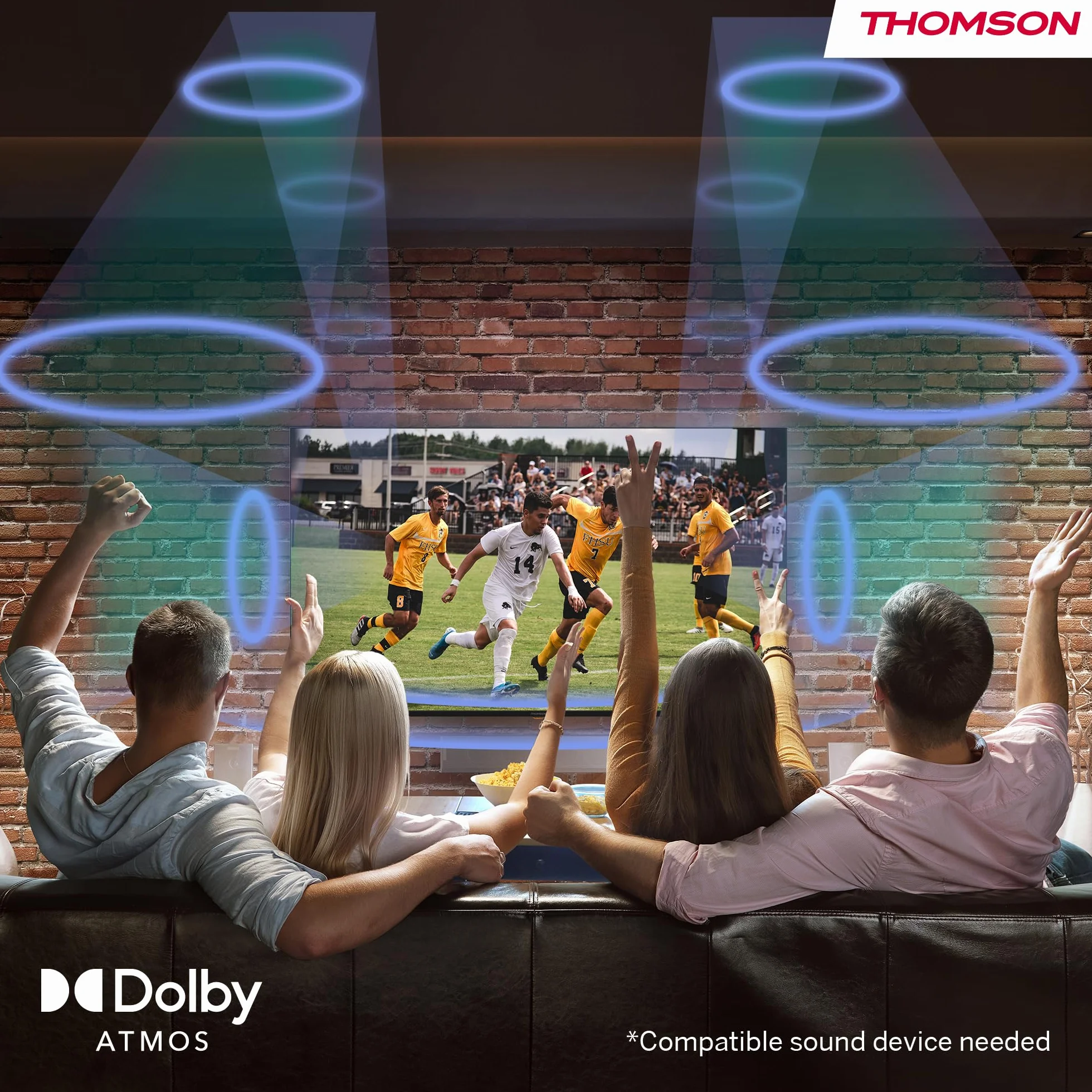 THOMSON 43 calowy (109 cm) 4K Ultra HD Biały Smart Android TV, Google Assistant, Wi-Fi, Dolby Digital, Bluetooth, Triple-Tuner (Kabel/Satelita/Antena), HDMI, CI+, A+ Płyta – 43UA5S13W