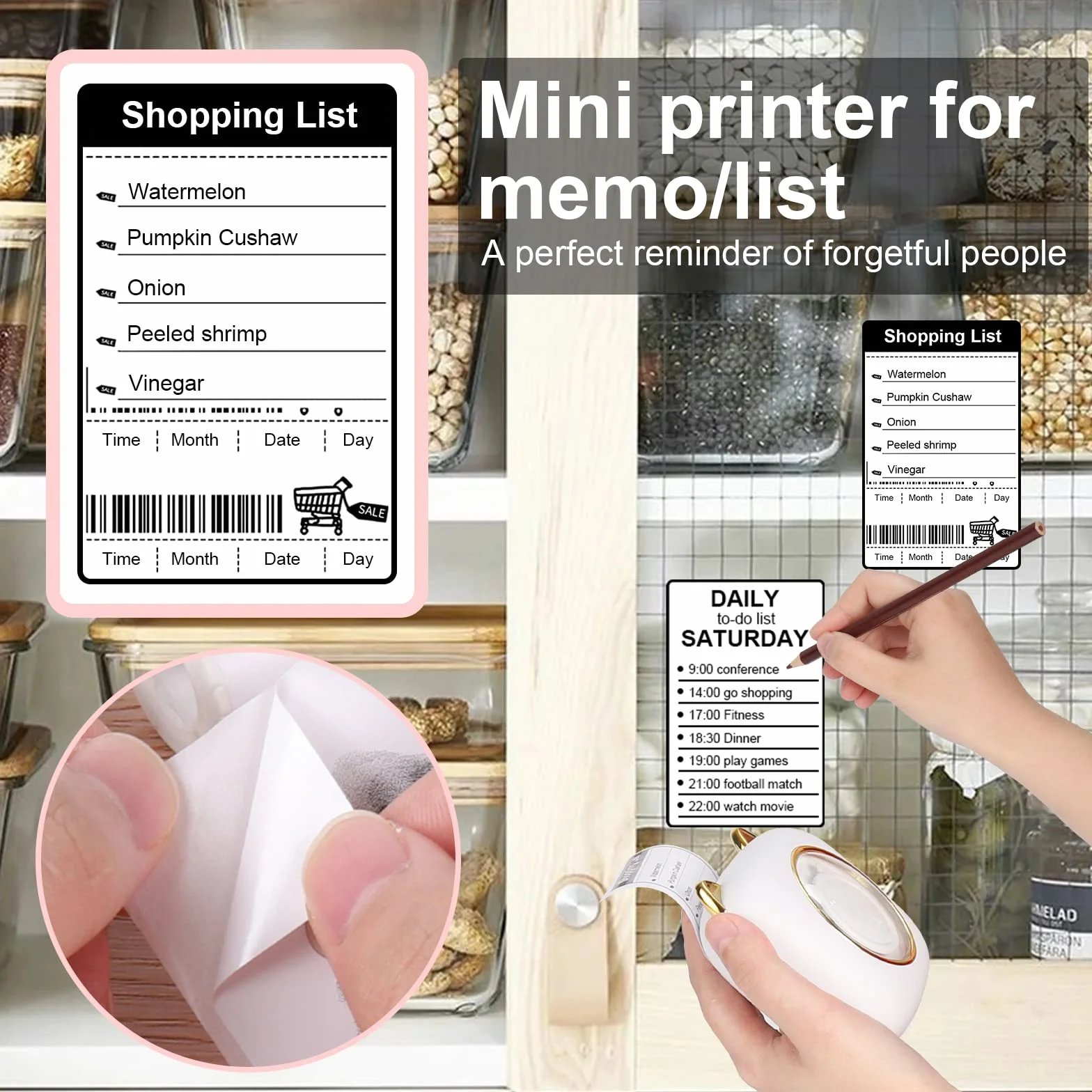GuKKK Mini drukarka, mobilna drukarka fotograficzna, przenośna, mini drukarka fotograficzna z siedmioma kolorami LED, bezprzewodowa drukarka fotograficzna, drukarka termiczna do smartfona, drukarka