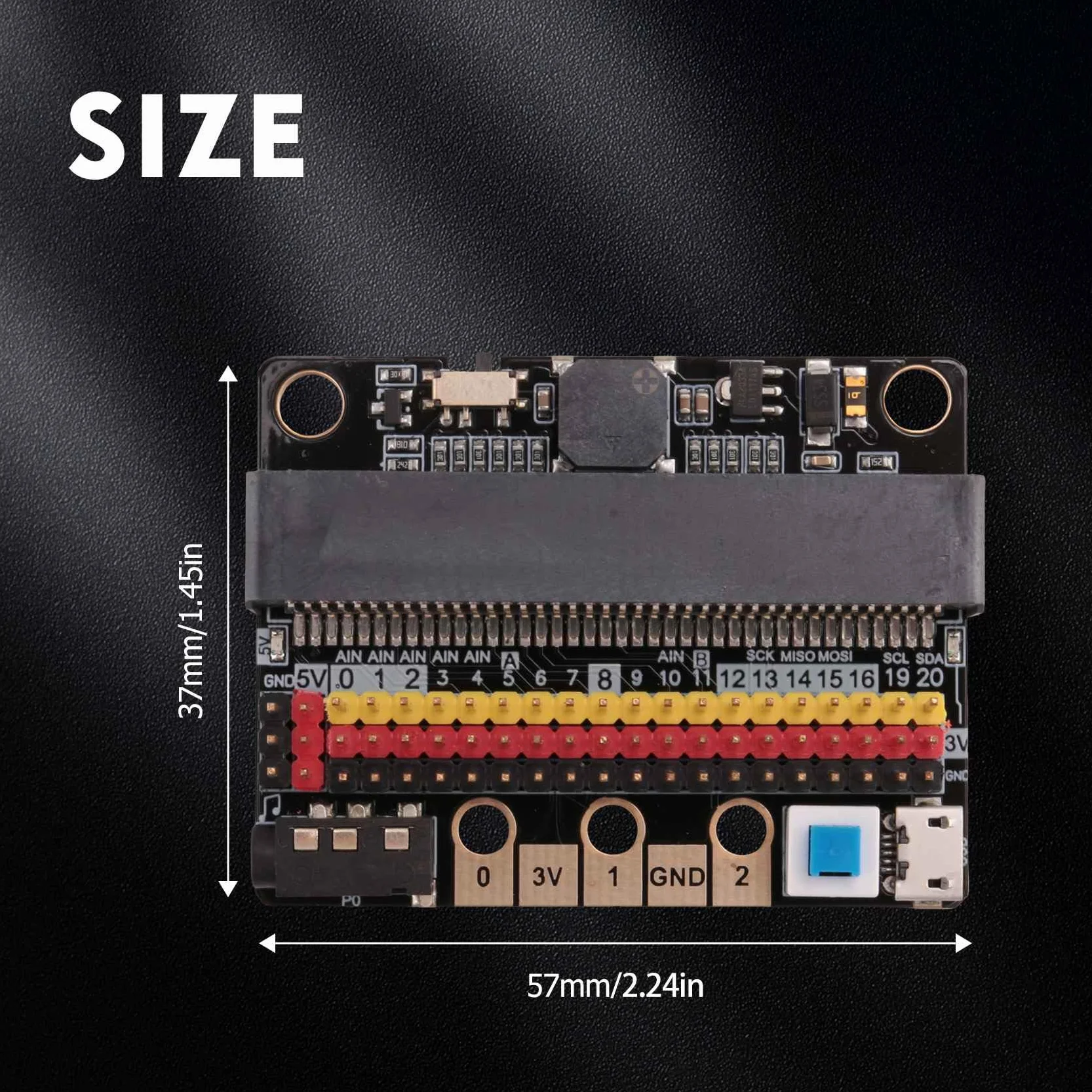 Micro-Bit Expansion Board IOBIT V2.0 Breakout Adapter Shield z brzęczykiem do programowania grafiki Python dla dzieci