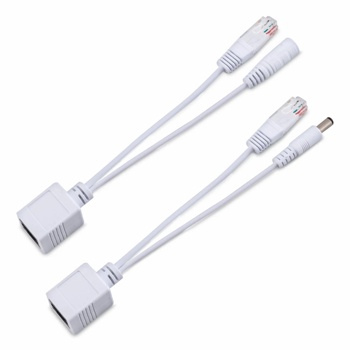 kwmobile Pasywny adapter PoE - zestaw kabli Power over Ethernet, wtryskiwacz PoE i rozdzielacz PoE z wtyczką RJ45 do kamery sieciowej