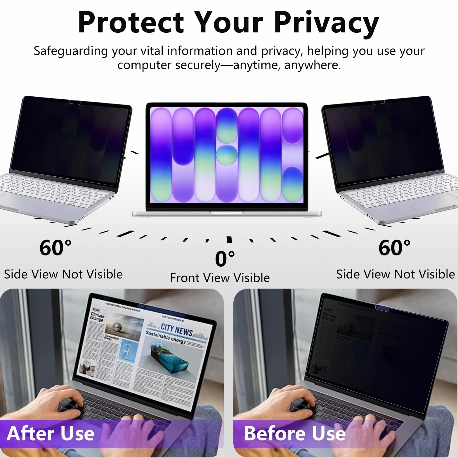Magnetyczna folia prywatności do Macbook Neo 13 cali (2026 A18 Pro), Mac Laptop Privacy Screen ochrona ekranu 13", Anti-Peep filtr niebieskiego światła, zdejmowana ochrona wyświetlacza