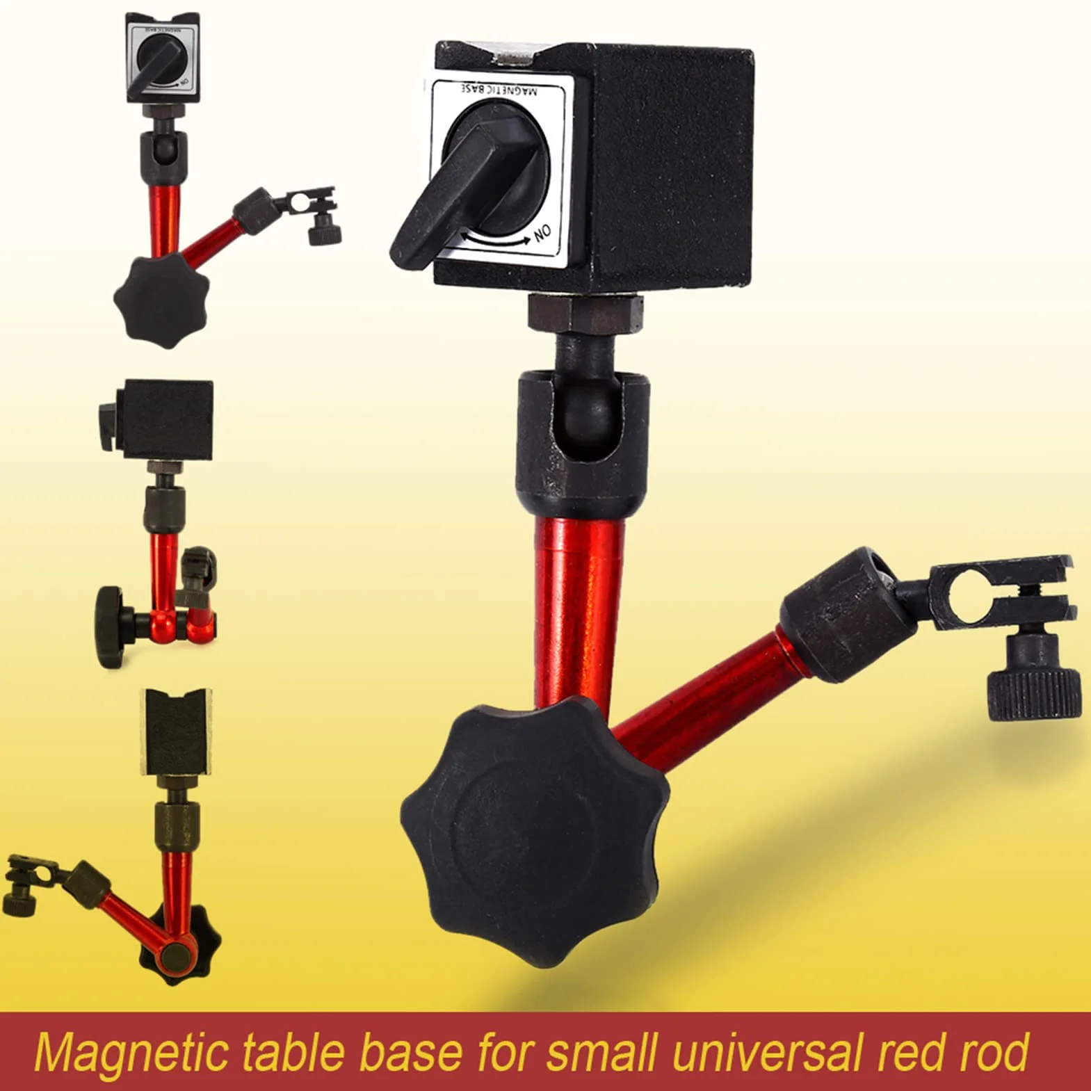 Uchwyt Czujnika Zegarowego, Czujnik Zegarowy z podstawą magnetyczną 13 * 7 * 3cm Profesjonalny Mini Uchwyt Magnetyczny do Miernika Cyfrowego ze Stojakiem
