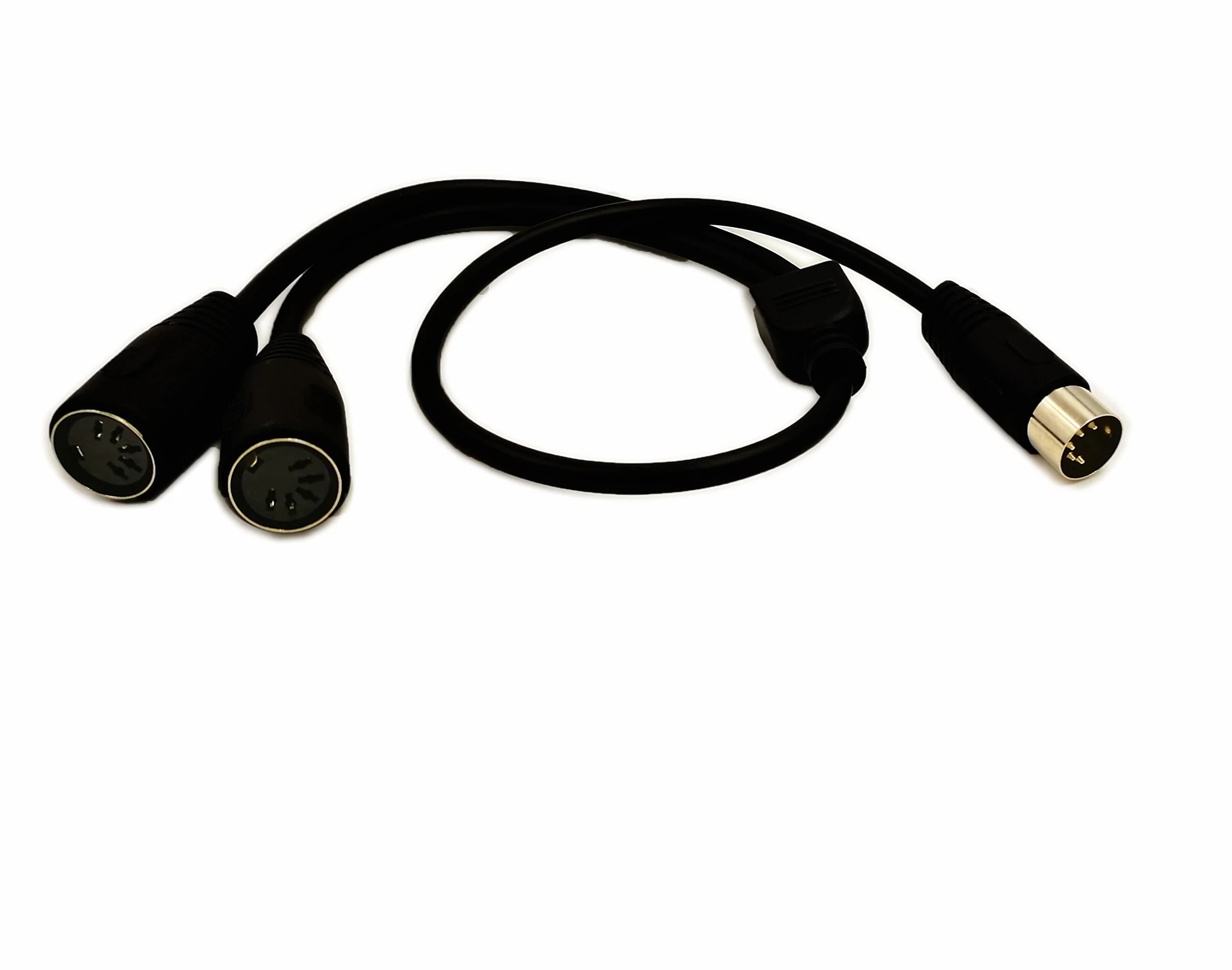Sinloon Midi DIN 5-pinowy kabel adapter Y rozgałęźnik, Midi 5-pinowy męski na podwójny 2 x DIN-5 żeński przedłużacz kabla audio, klawiatura MIDI, organ, fortepian (D5p M-2 F, 0,5 meter)