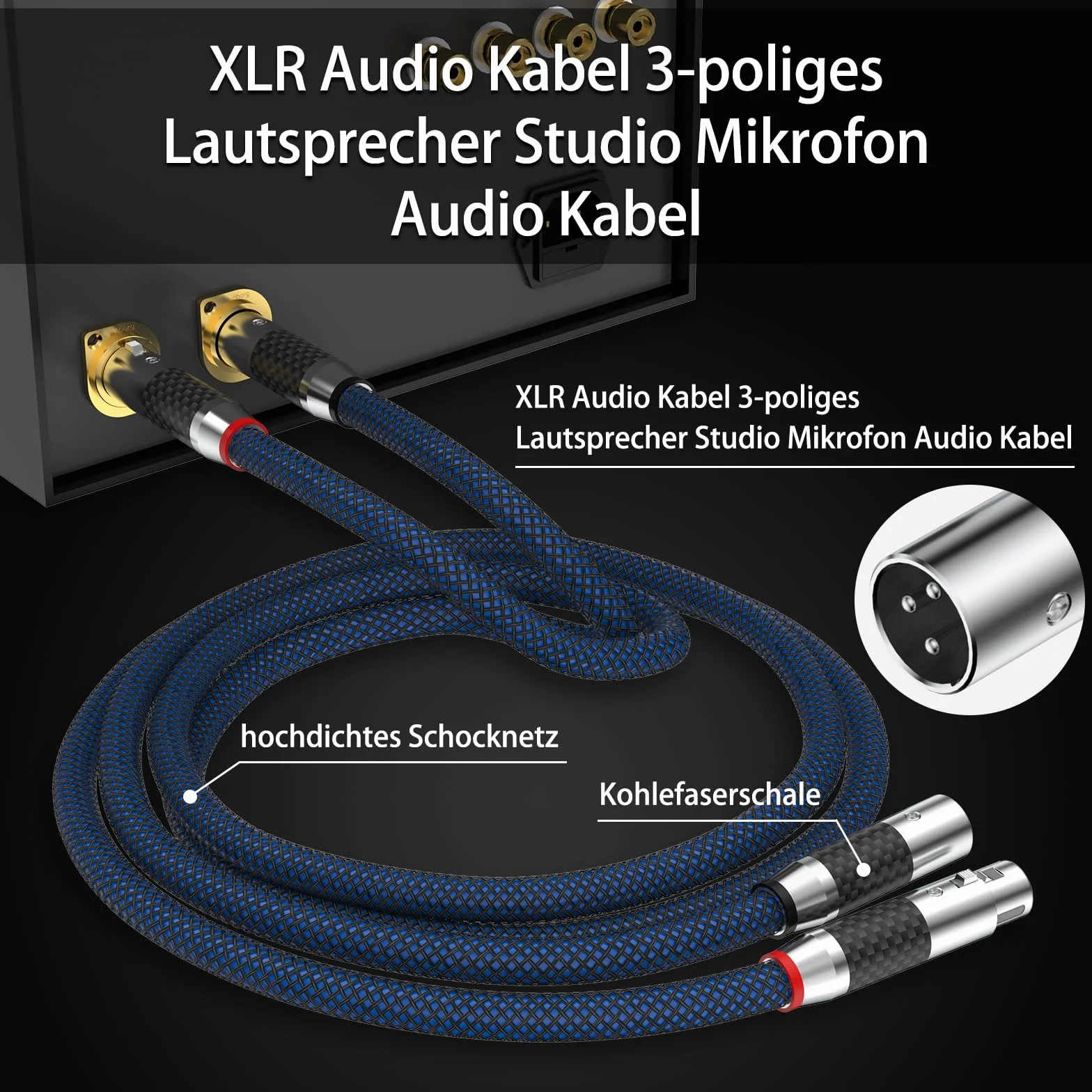 Tertullus Kabel audio XLR 1m OFC do sprzętu stereo