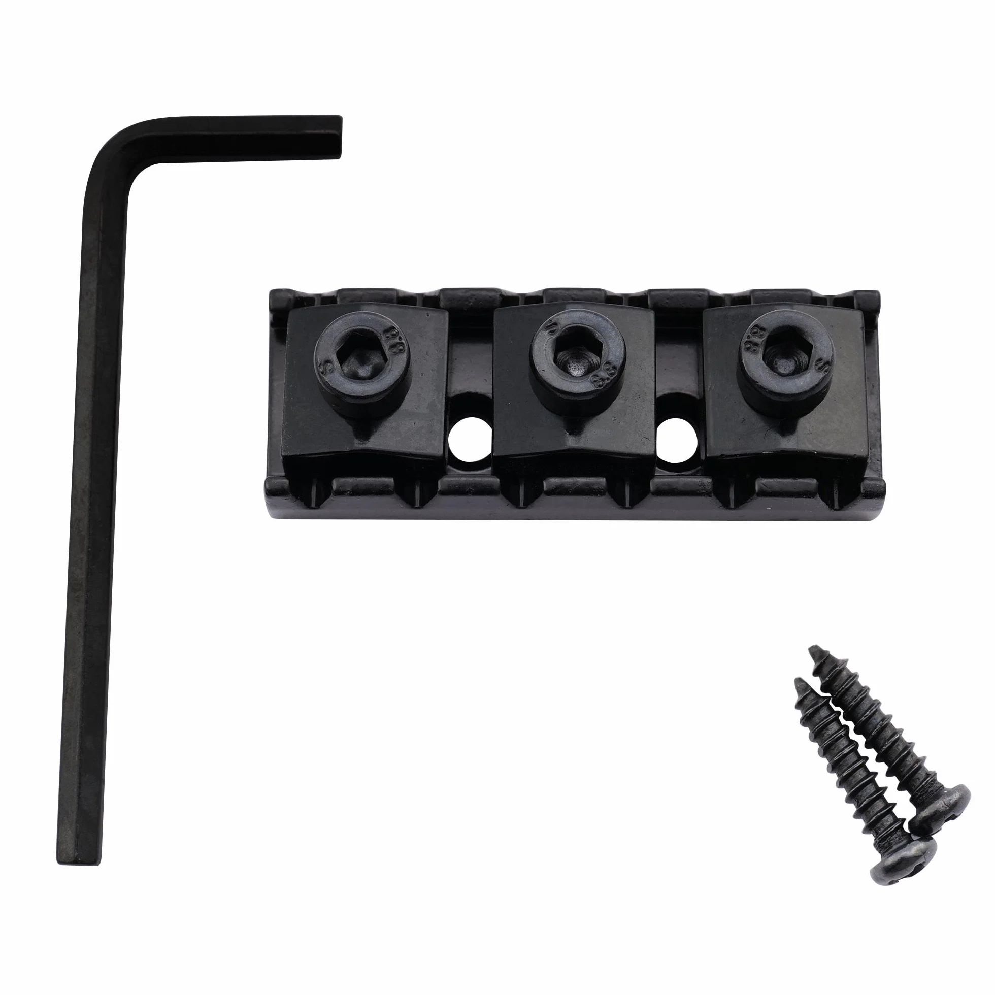 Musiclily 42mm Siodełko z Blokada Strun Locking Nut do Mostków Gitary Typ Floyd Rose, Czarny