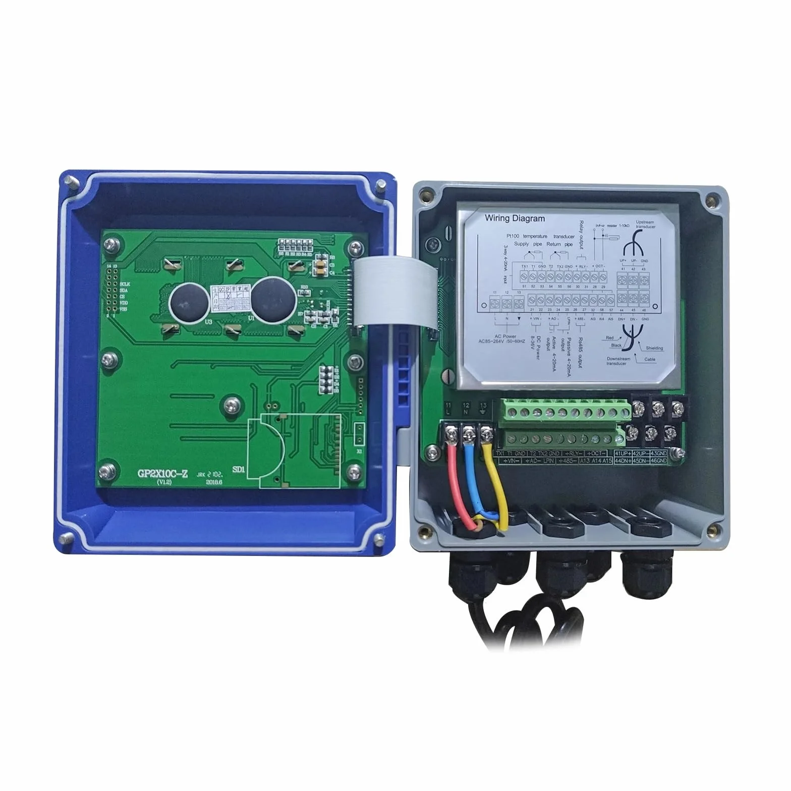 Cyfrowy przepływomierz TUF-2000B-TS-2 Przetwornik DN25mm-DN100mm Ultradźwiękowy Przepływomierz Cieczy Typ Montowany Na Ścianie ModBus Przepływomierz Wody