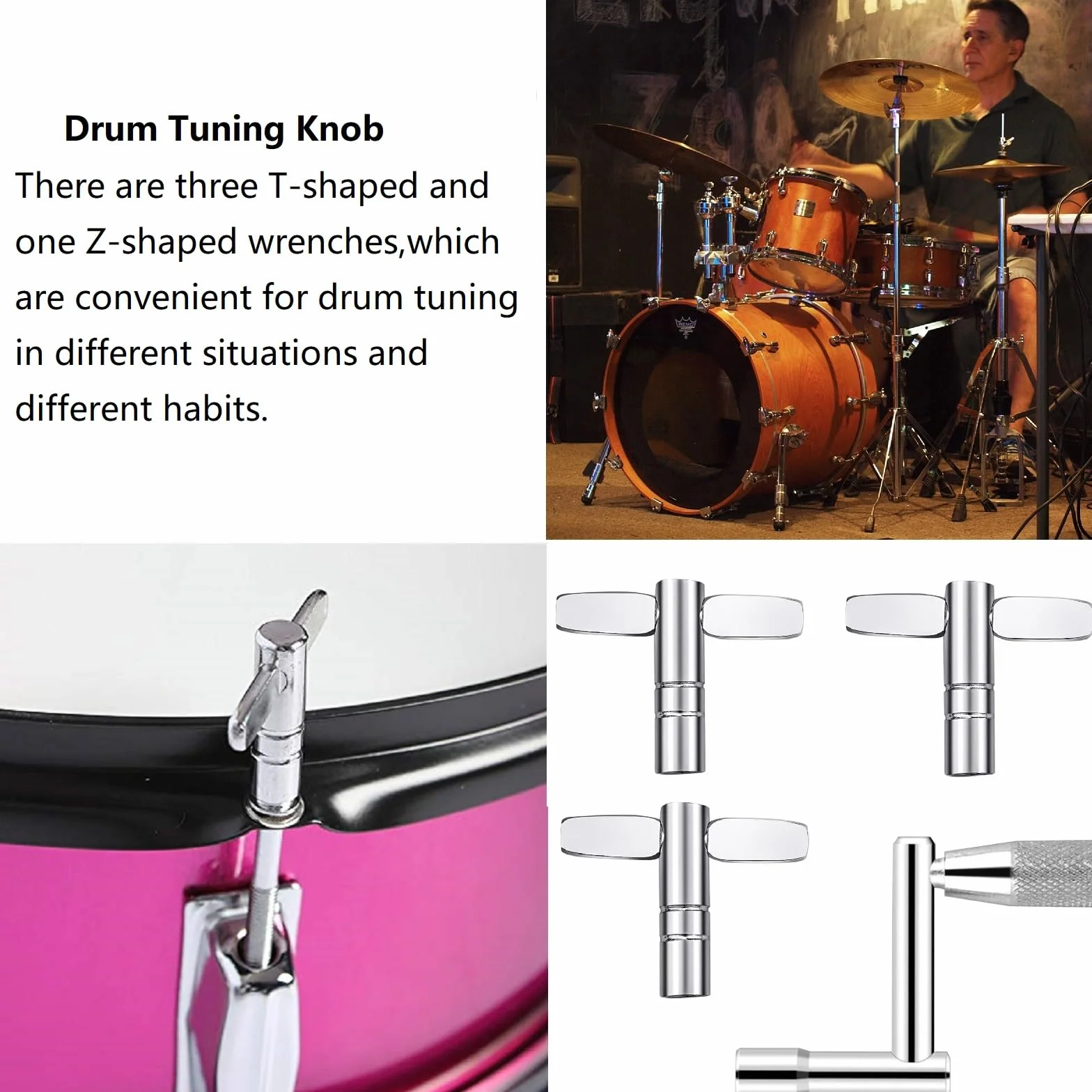 Bavooty Klucz Perkusyjny 4 sztuki Metalowy Tuning Keys Do Instrumentów Perkusyjnych