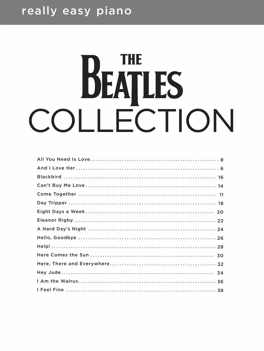 Really easy piano : the beatles collection - 40 titres -