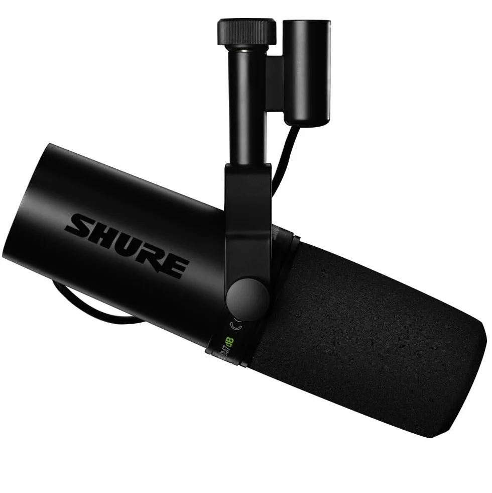 Shure SM7dB Dynamiczny mikrofon wokalowy do transmisji, podcastów i nagrywania, szeroki zakres częstotliwości, ciepły i gładki dźwięk, solidna konstrukcja, zdejmowana osłona przeciwwietrzna - czarny