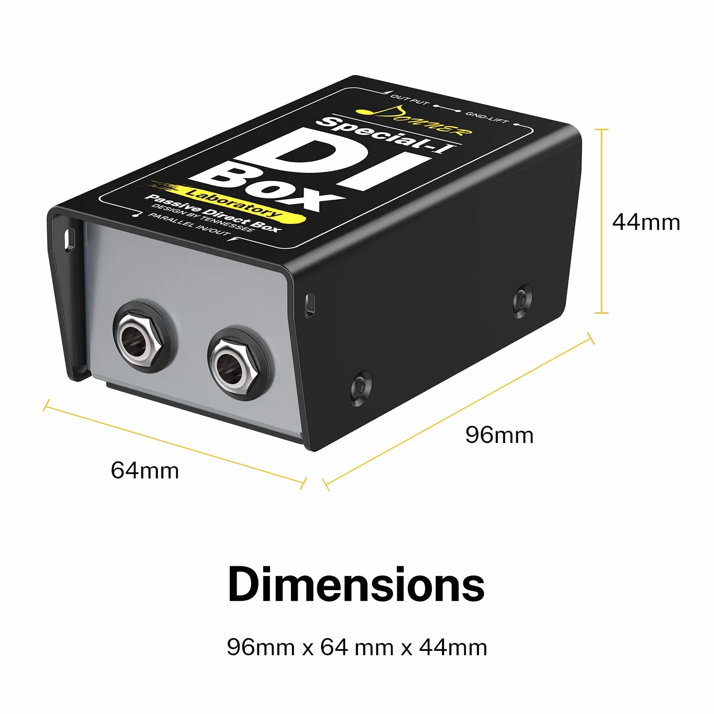 Donner Pasywny DI-Box Special-I Professional High-Performance Jednostka Eliminator szumu 1/4" Instrument Direct Box do zrównoważonego i niezrównoważonego XLR