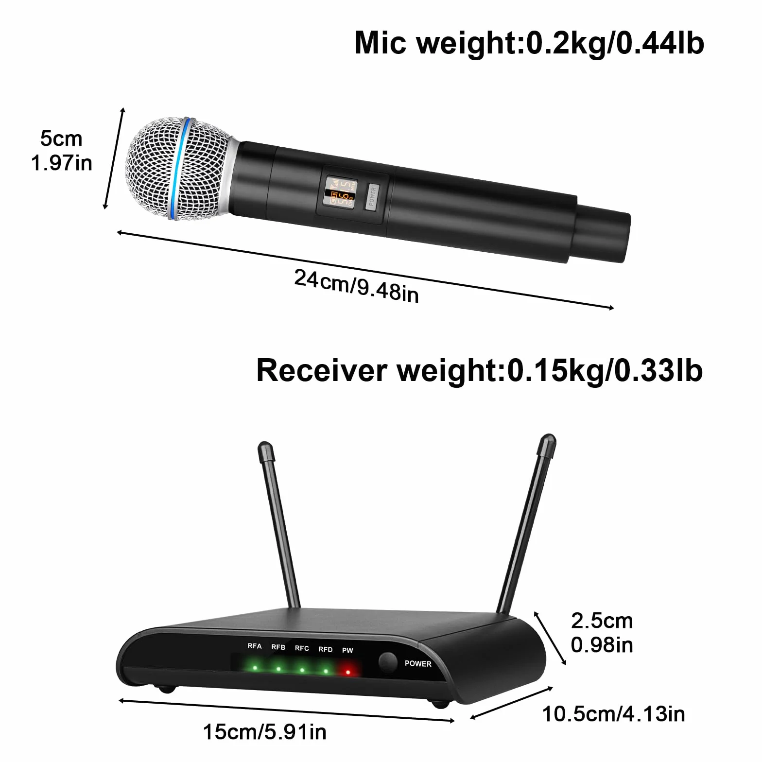 Depusheng R4-Pro mikrofon bezprzewodowy do karaoke, profesjonalny 4-kanałowy ręczny system mikrofonowy, dynamiczny metalowy mikrofon do śpiewu karaoke, kościoła, karaoke, spotkań, przyjęć, kościoła