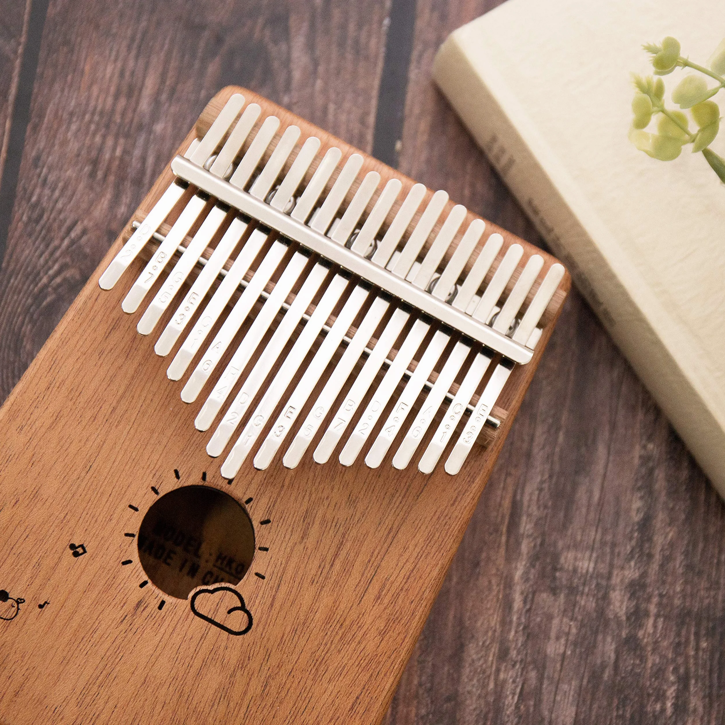 Kalimba 17 klawiszy kciuk palec fortepian - Mbira - solidny mahoń i przenośny, z torbą do przenoszenia i instrukcją obsługi