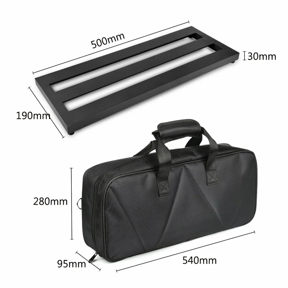 Aluminiowy pedalboard z efektem gitarowym 49,7 x 19,5 cm z torbą przenośną