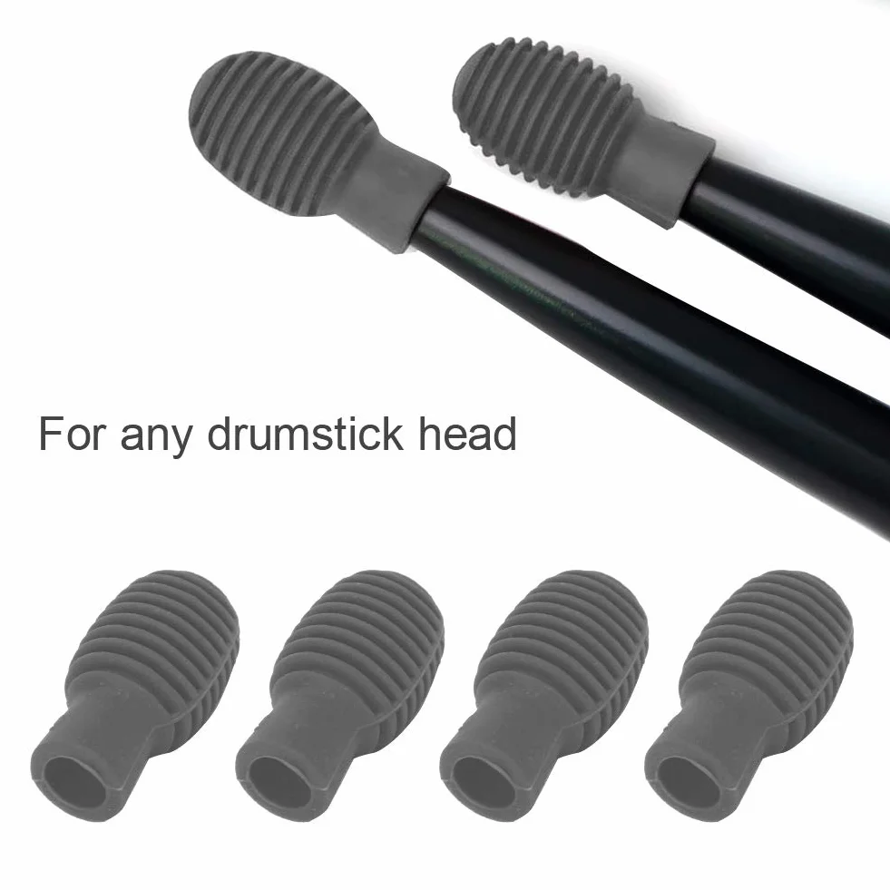 4Pcs Drum Stick Mute, Drum Mute Drumstick Silent Übungstipps Drumstick Silent Tip Drum Dampener Zubehör(grau)
