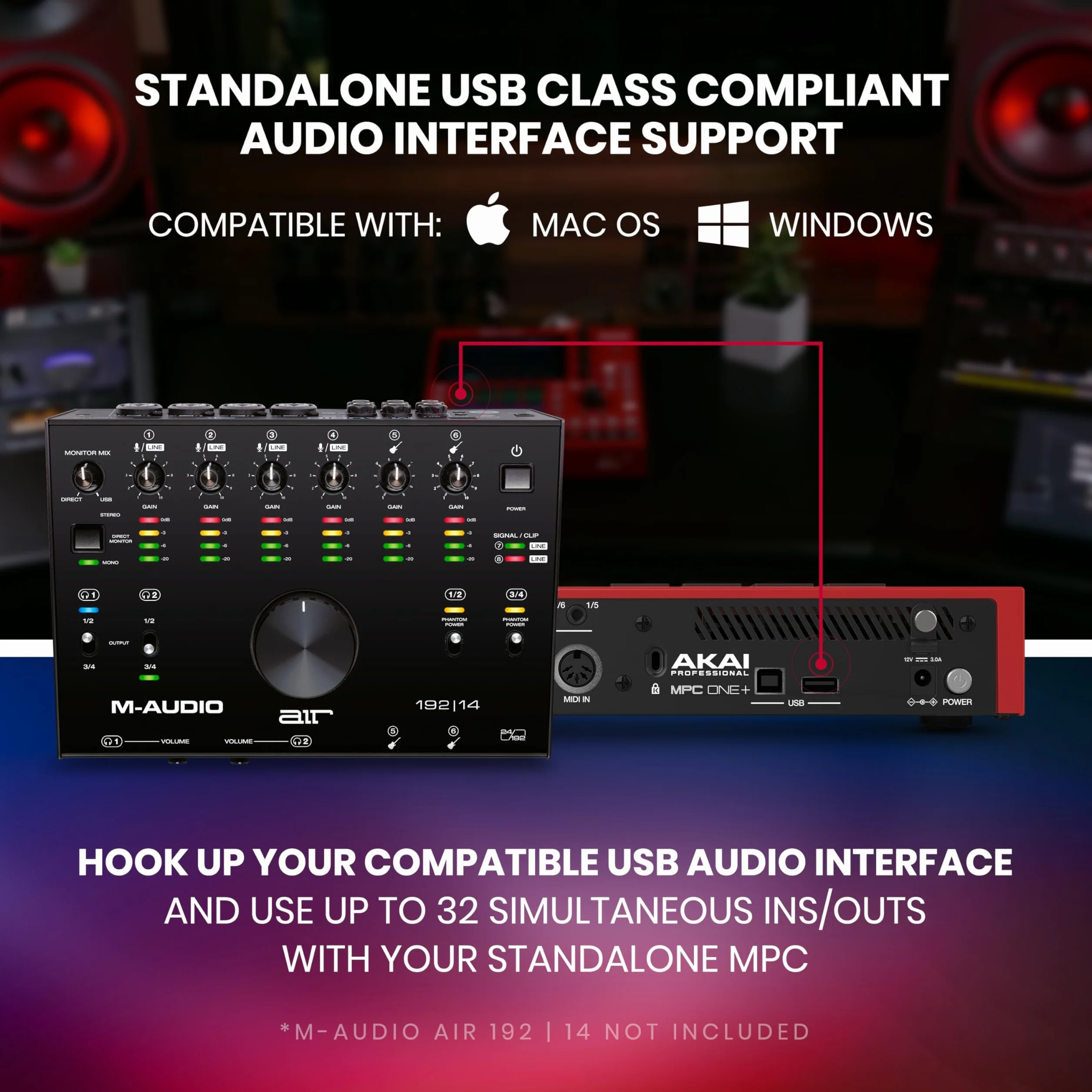 Akai Professional MPC One+ samodzielny automat perkusyjny, beat maker i kontroler MIDI z WiFi, Bluetooth, padami perkusyjnymi, ekranem dotykowym i integracją z Native Instruments