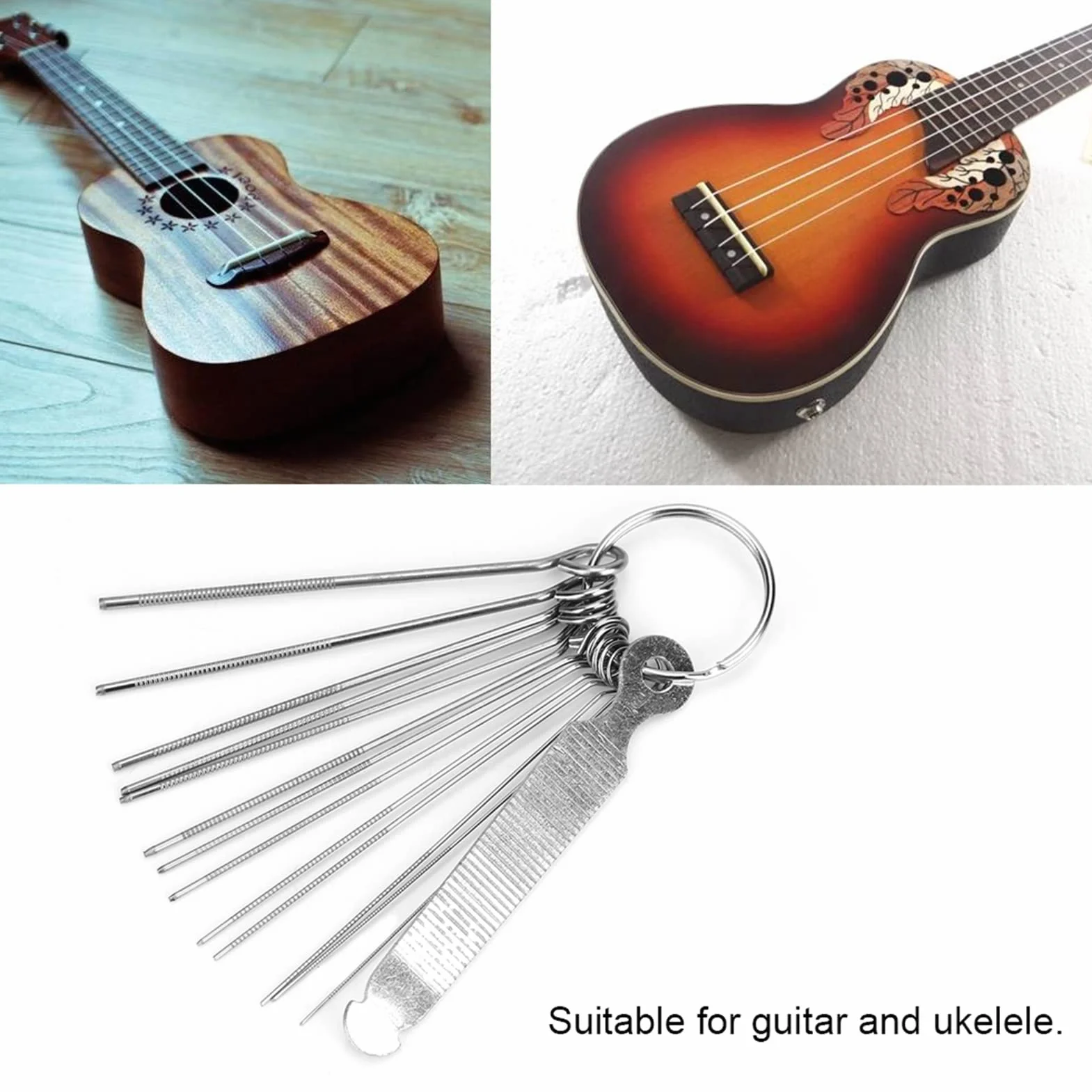 Pilniki do Nakrętek Gitarowych Pilniki do Nakrętek Siodłowych Mostka Gitarowego 13 Zestaw igieł Zestaw Narzędzi Akcesoria do Gitary Ukulele Bass