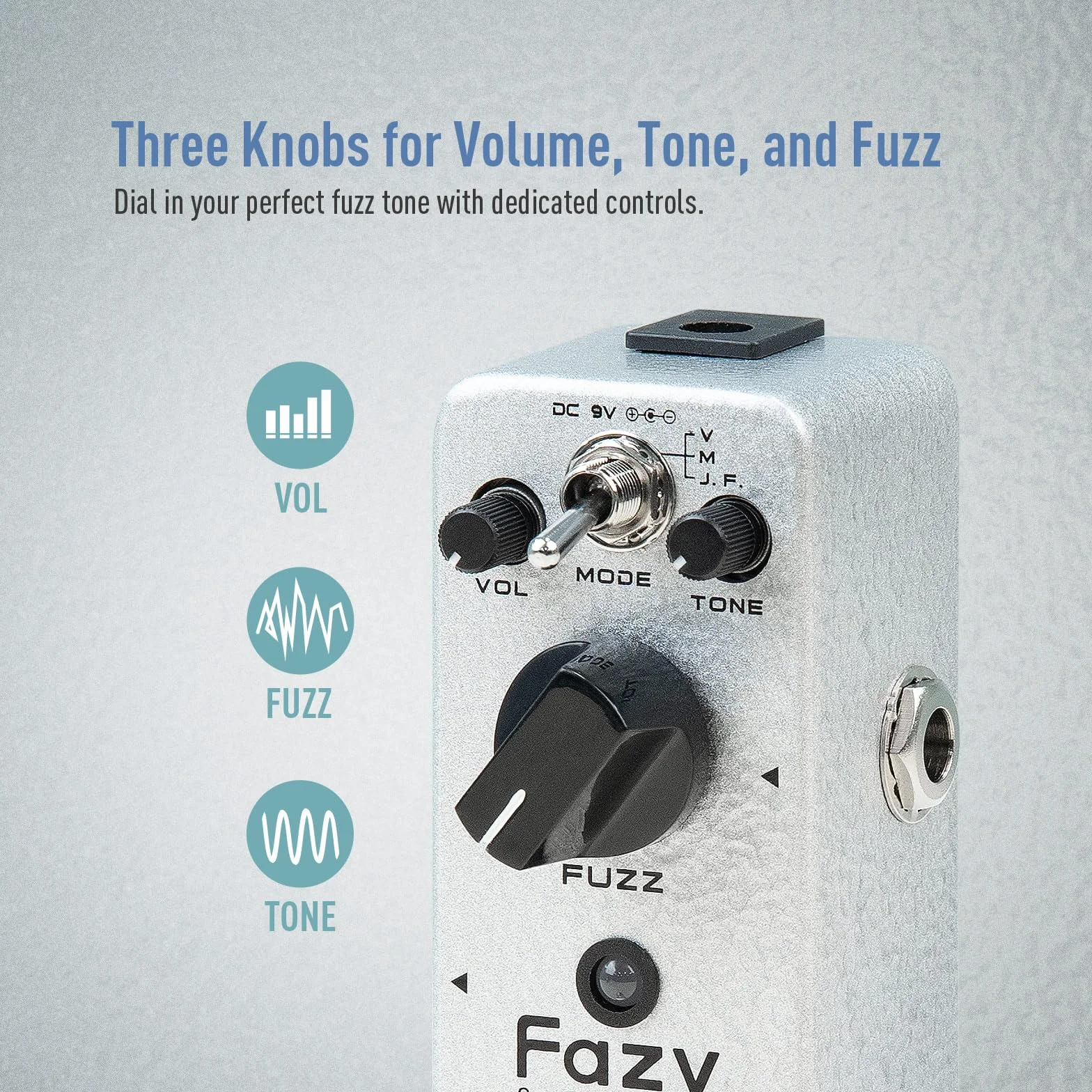SONICAKE Fuzz klasyczny, analogowy efektów gitarowych z regulatorem tonu True Bypass Fazy Sandwich