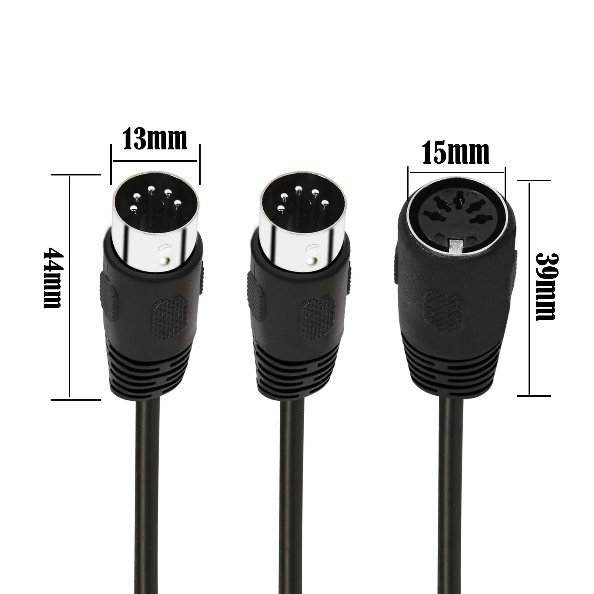 GINTOOYUN MIDI rozdzielacz Y kabel adaptera 19,6 cala DIN 5-pinowy żeński na podwójny 5-pinowy męski kabel do mikserów, klawiatur i fortepianów elektronicznych