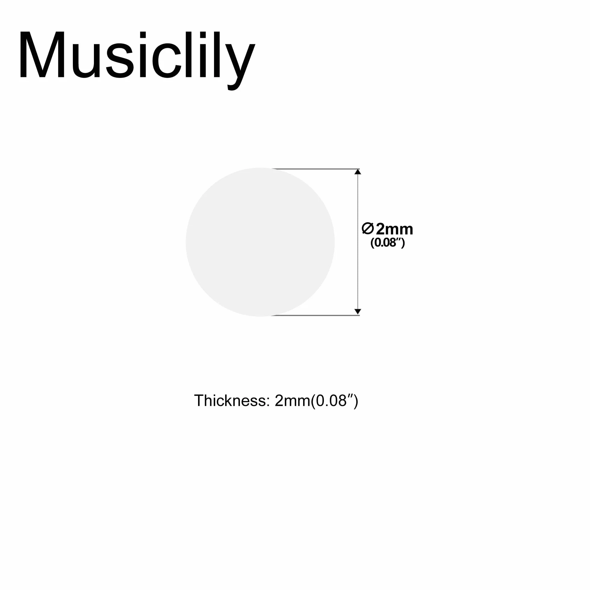Musiclily Pro 2mm Muszla Paua Abalone Gitara Fret Wkładka Naklejki Kropki, Gold Pearl (2 szt.)