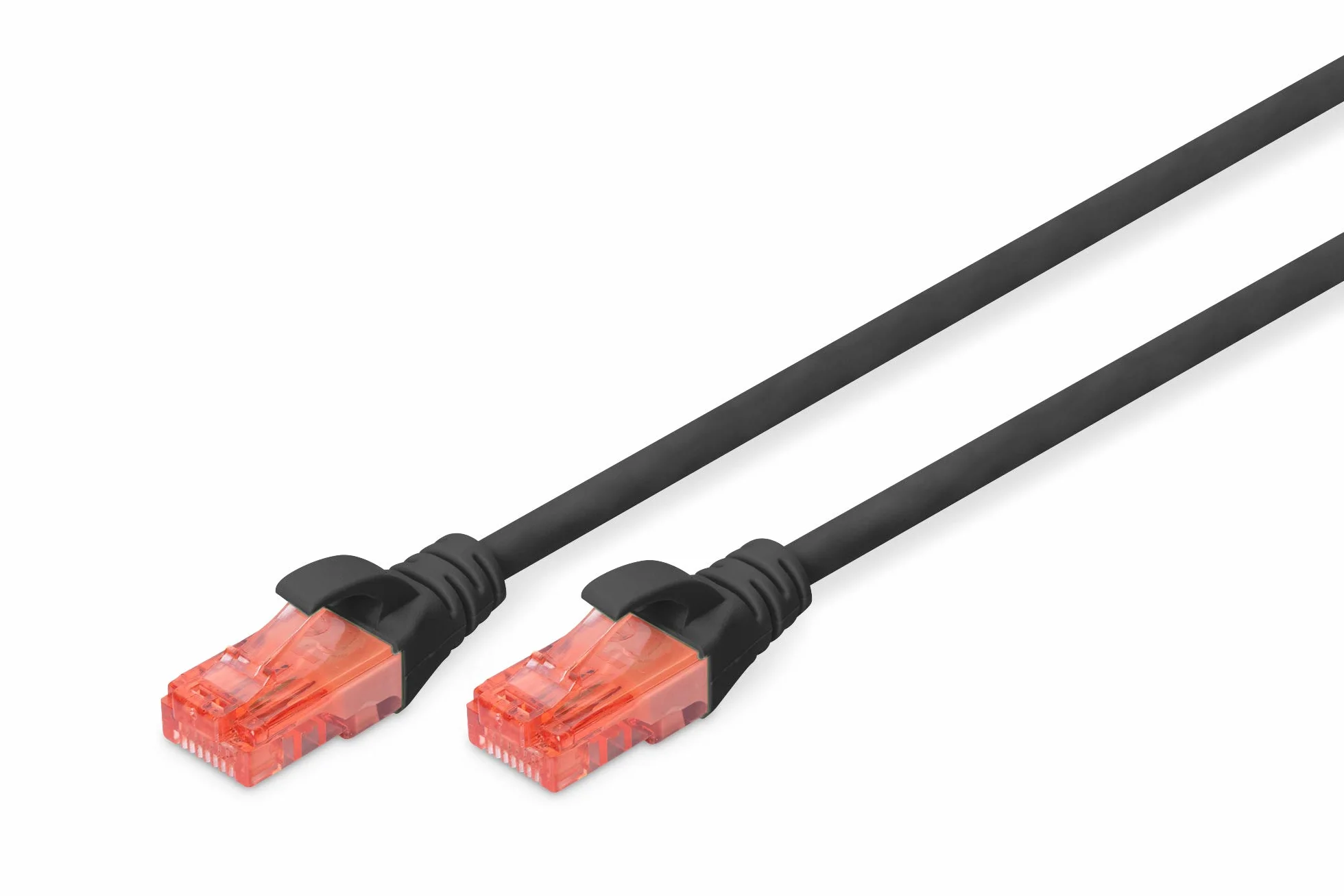 DIGITUS Kabel LAN Cat 6 – 1 m – U/UTP nieekranowany – 1 Gbit/s – 250 MHz – kabel sieciowy CCA z wtykiem RJ45 – powłoka PVC – AWG 26/7 – kompatybilny z Cat6A i Cat5e – czarny