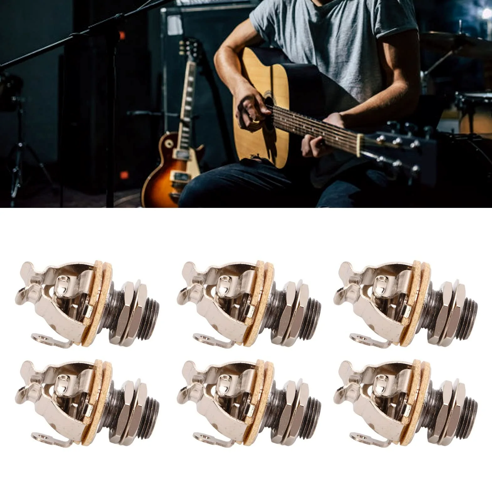 Specjalistyczny zestaw gitarowy Mono Jack 10 szt. | Doskonałe metalowe złącza audio do gitar elektrycznych/wzmacniaczy/pedałów | Standardowe gniazdo mono 1/4 cala ze stabilnym