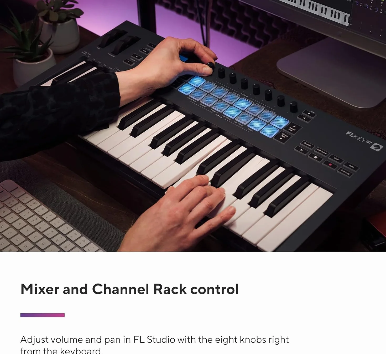 Novation FLkey 37 MIDI Kontroler Klawiatury, bezproblemowa integracja z FL Studio, tryb Chord i Scale Wszystkie programy potrzebne do produkcji muzyki.