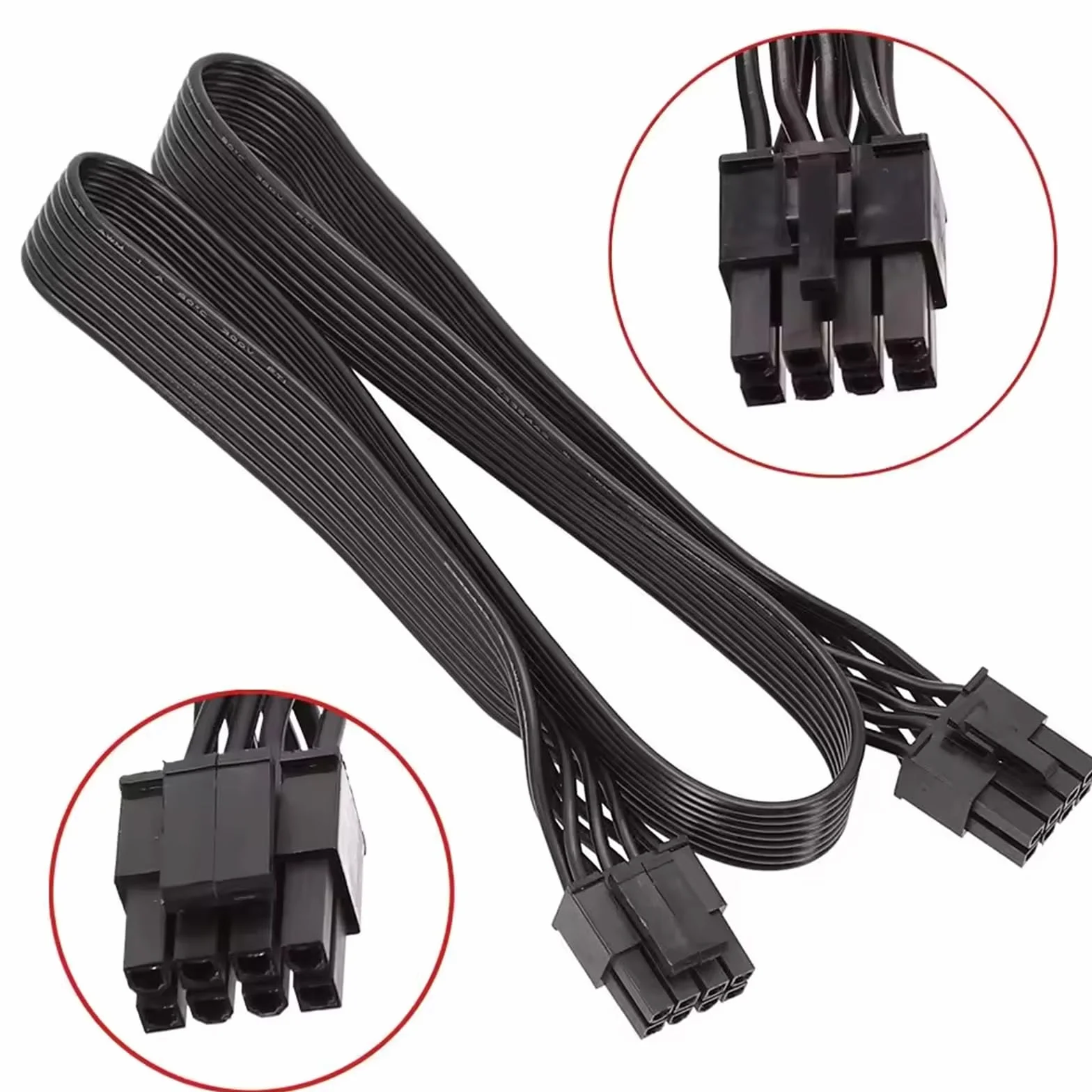 PCIE kabel zasilający, 8-pinowy kabel zasilający GPU, 8-biegunowa wtyczka ATX na 6+2 PCIE, kabel 60 cm, kabel do kart graficznych, linia modułu karty graficznej, nadaje się do podłączenia zasilacza i